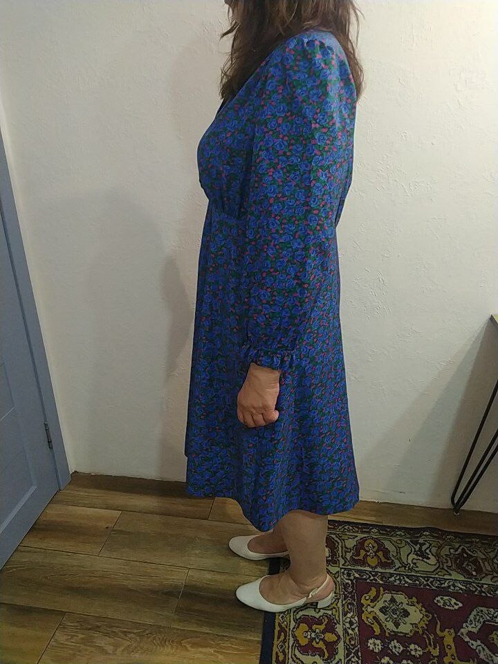Vintage Women’s Dress Retro Maxi Long Floral Handmade Unbranded, UK 14, US 12