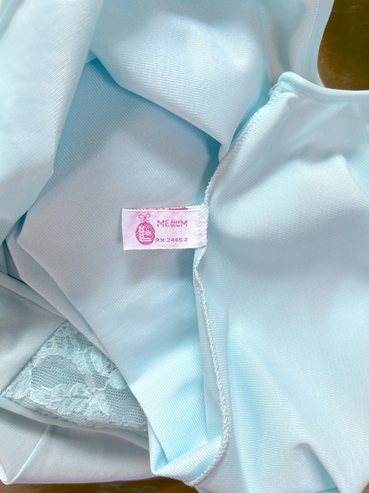 Vintage 60s Blue Babydoll Nightgown, Nylon, Lace Embroidery, Retro Romantic