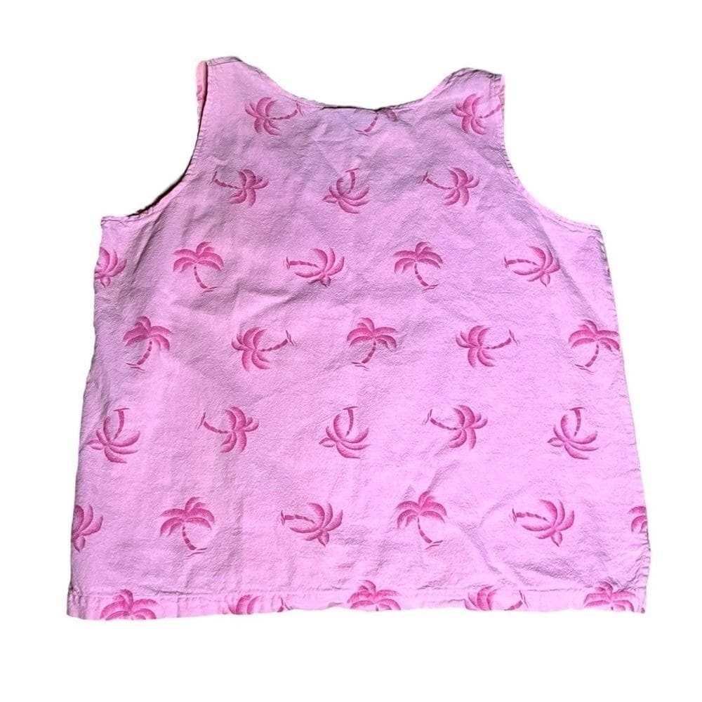 Cottonseed Vintage tank top palm trees print sleeveless preshrunk cotton M USA