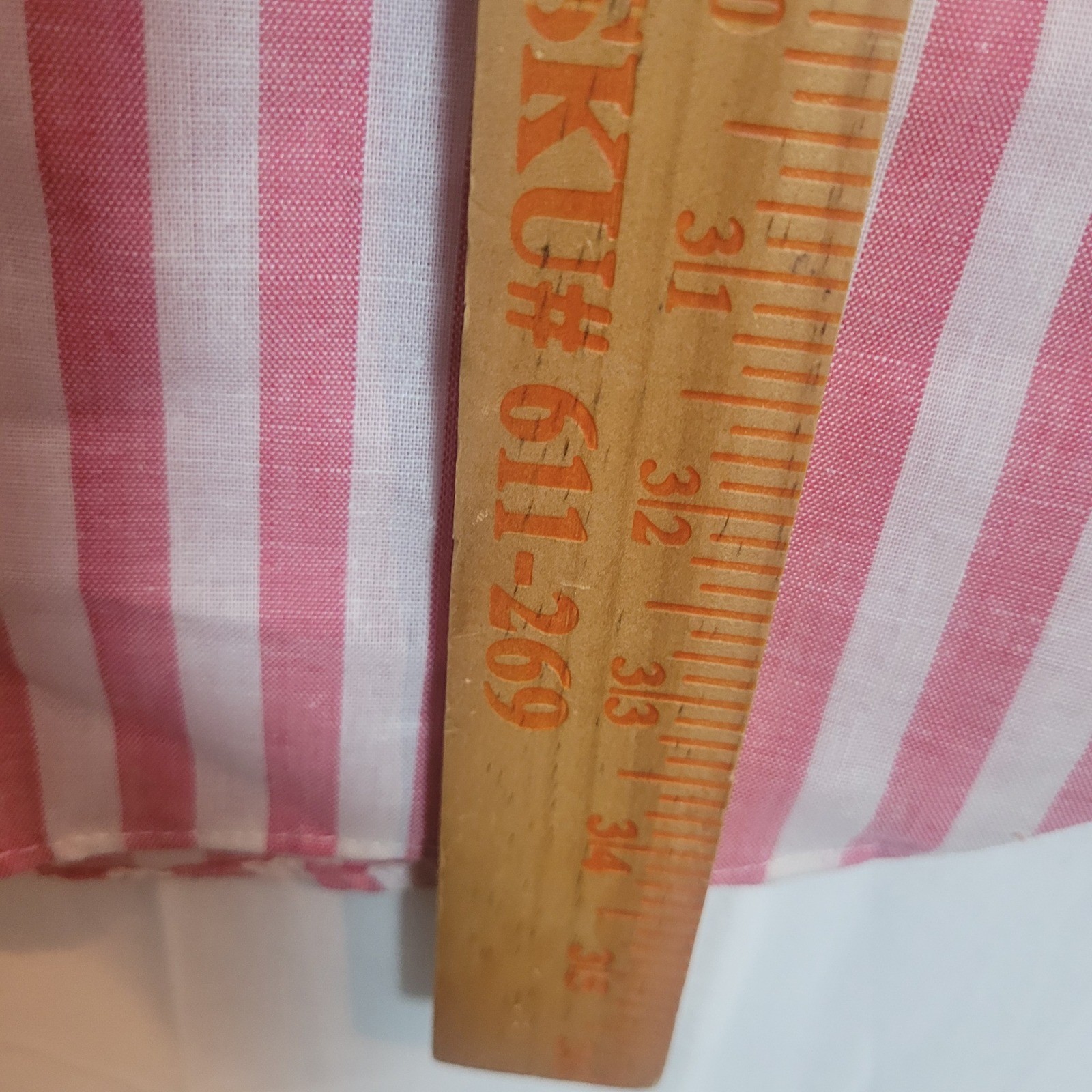 Vintage Carole Lee Pink White Striped Roll Tab Button Down Shirt Size 44 USA
