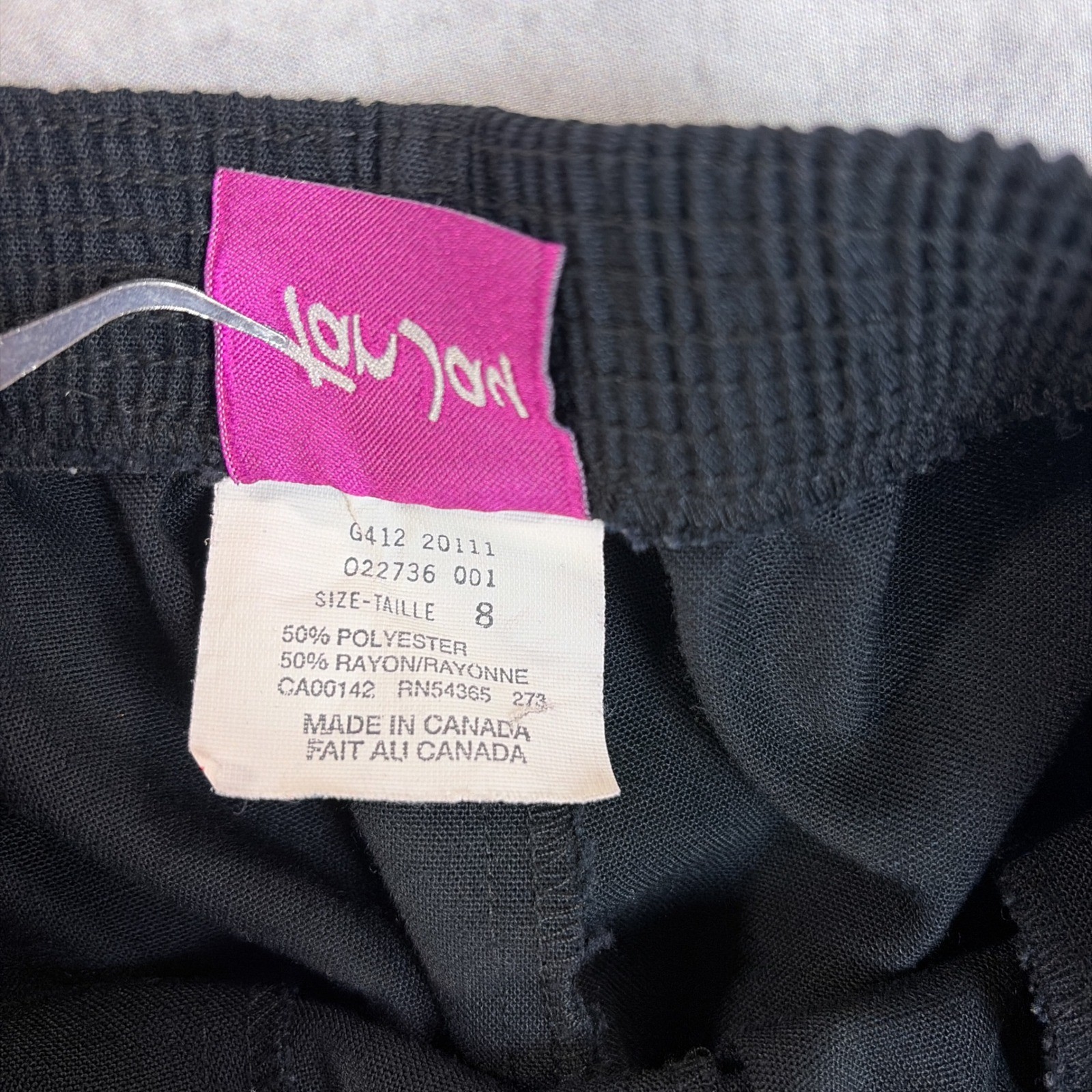 Vintage TanJay Trousers Womens Black Excellent Elastic Waist Straight Leg Pants