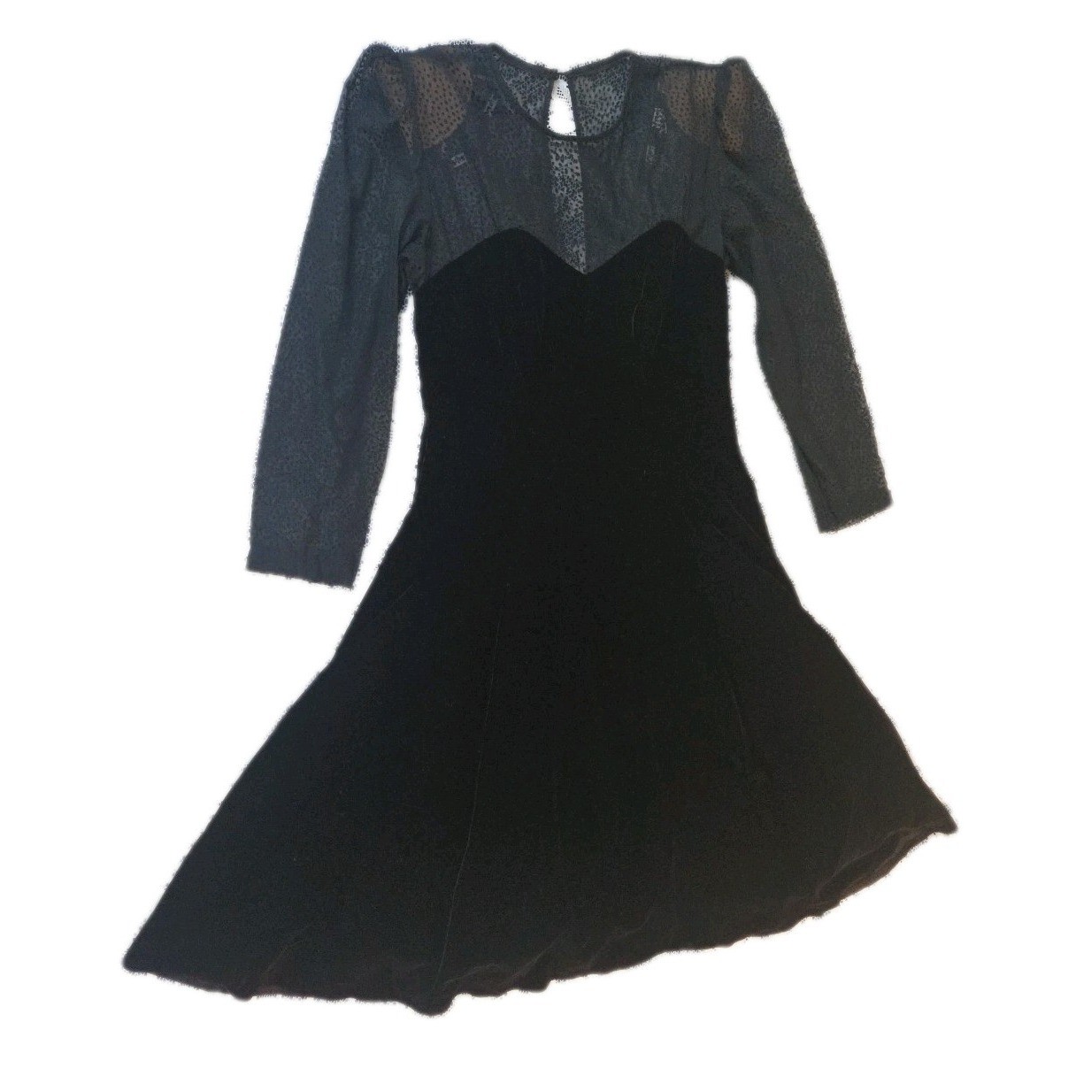 Vtg. 80’s Dress 14 Karen Lucas For Nikki Black Velvet Whimsigoth Fairycore USA