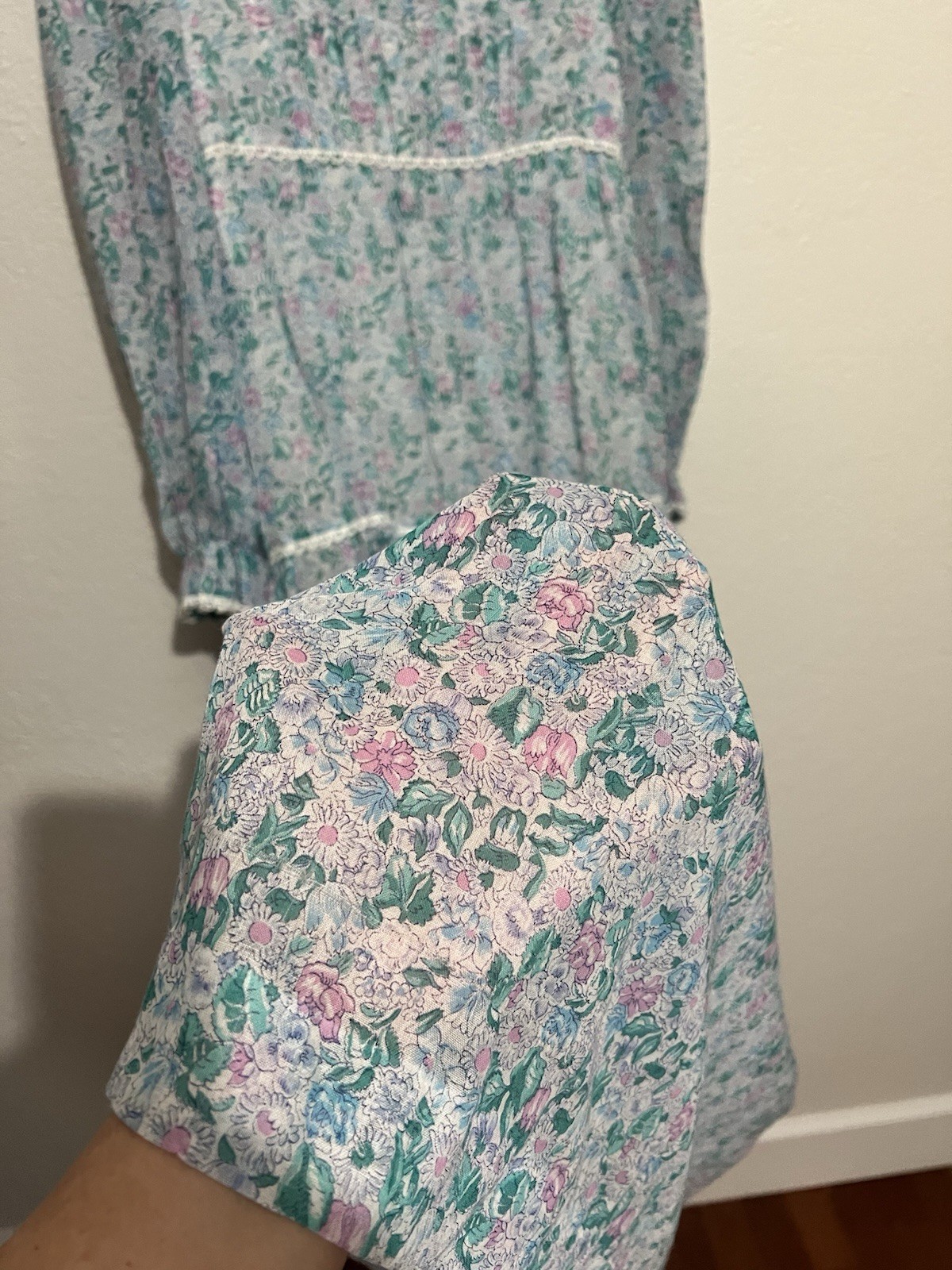 Vtg 1970s Sm English Tiered Prairie Pioneer Ccottagecore Maxi Jane Austen Dress