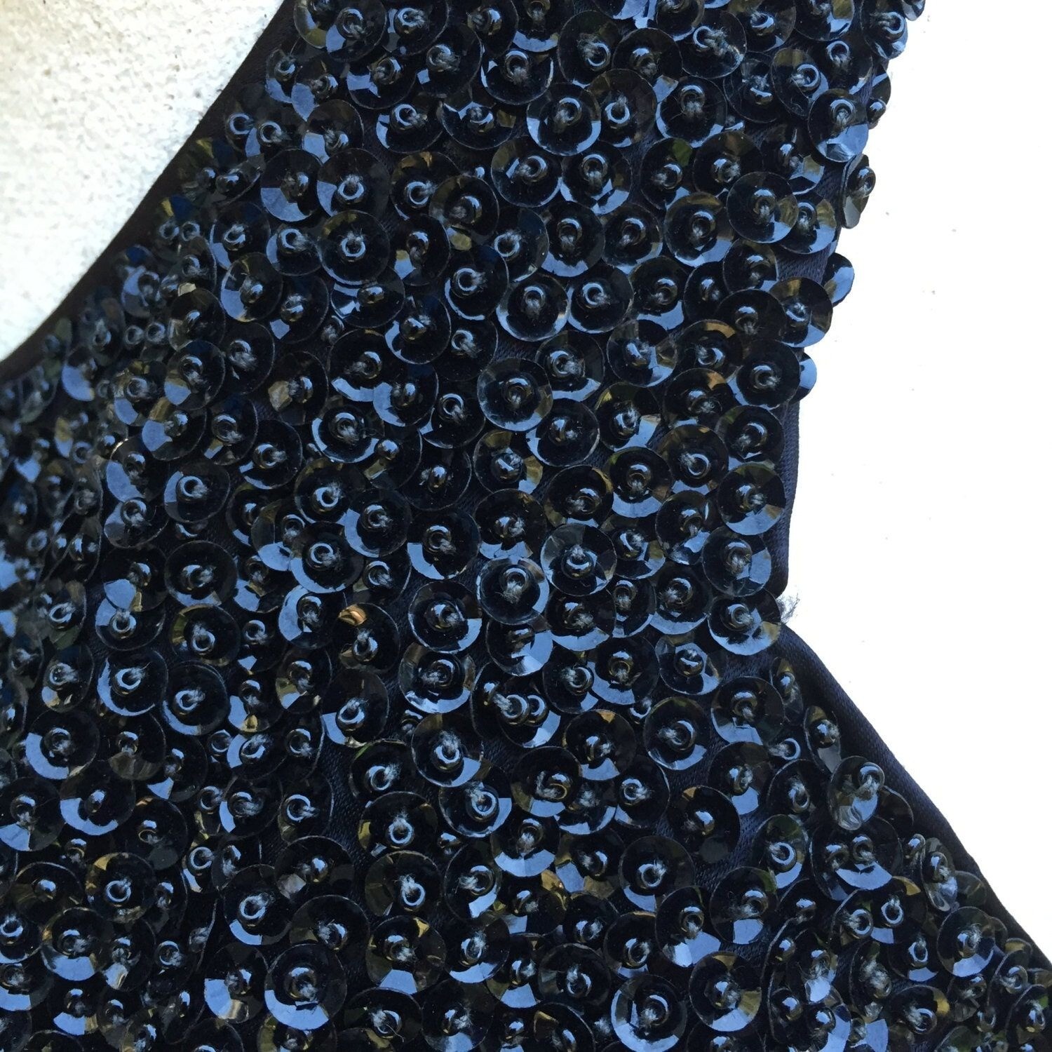 VTG sparkly heavily beaded Sequin Dress S 4 6 sleeveless sexy bodycon low back