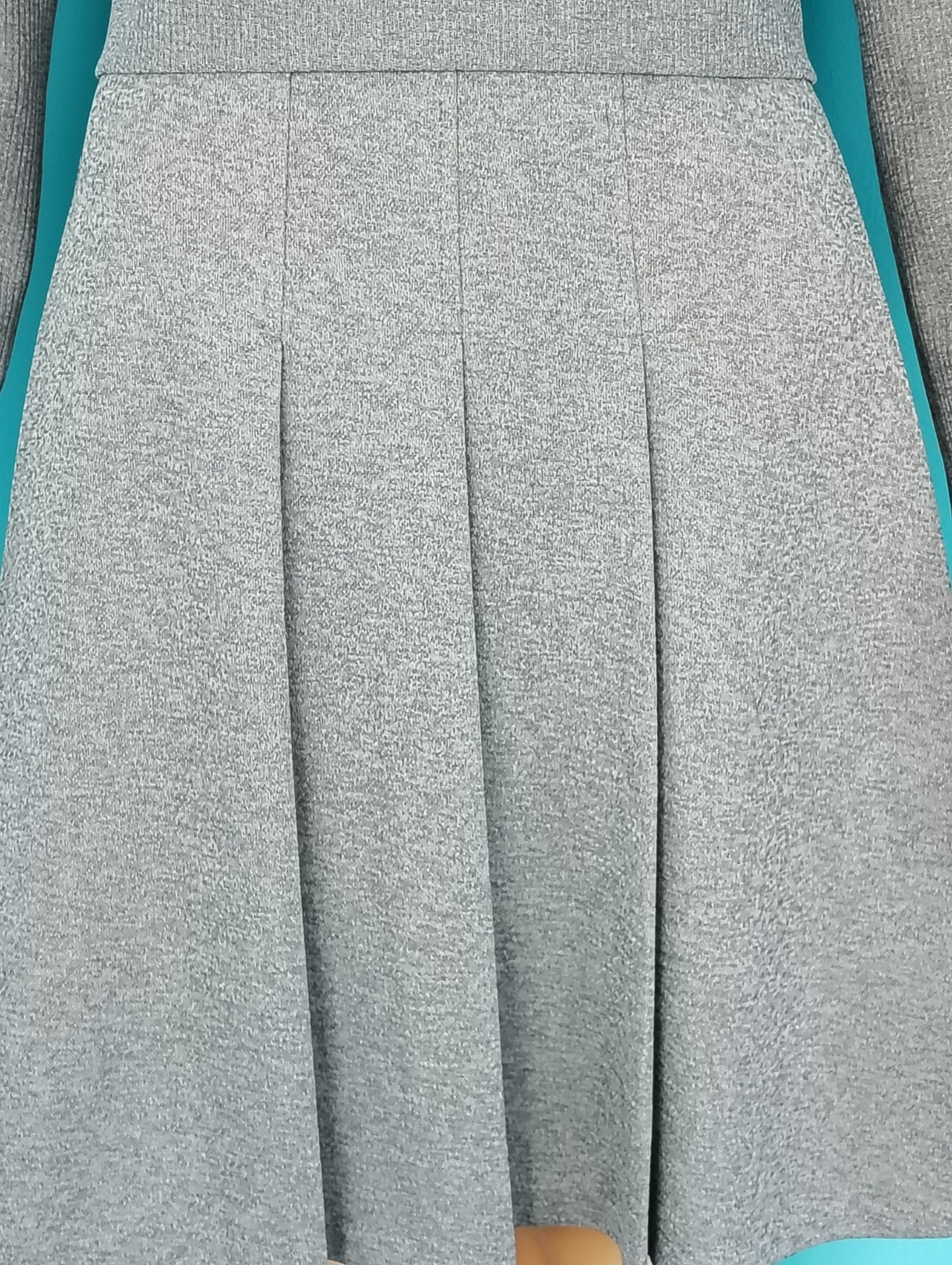 Vintage 70’s Chevron Mini Dress Gray Peter Pan Collar Patty O’Neil NWT size: 11