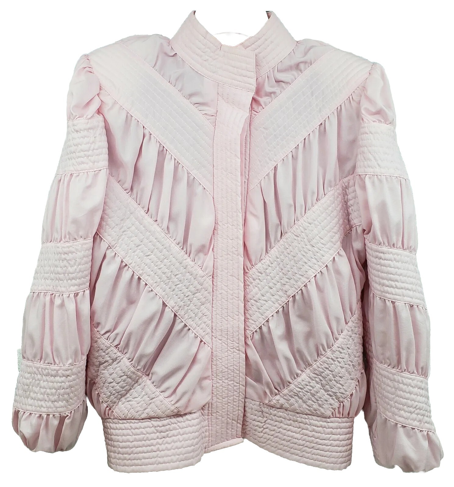 Vintage Womens Puffer Jacket Size M Marguerite Rubel San Francisco Crepe De Chin