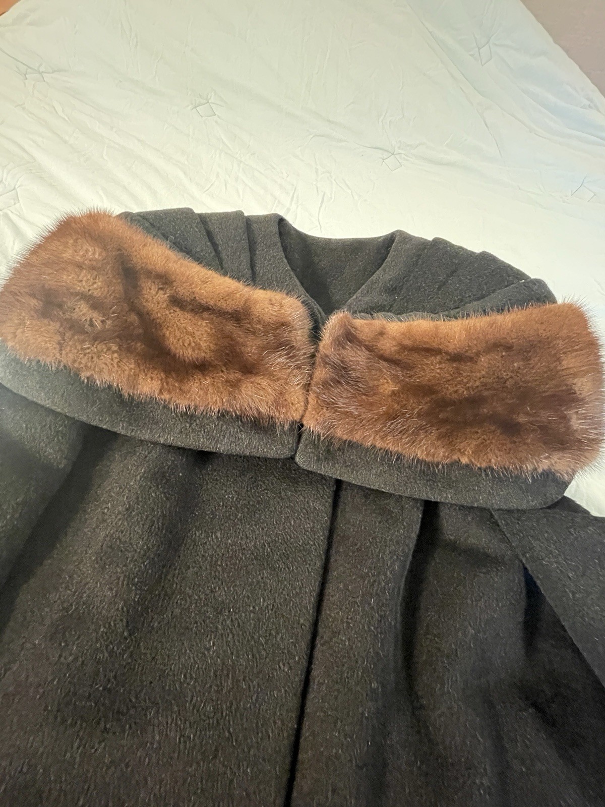 RARE Vintage Bellciano Of New York Wool w/Fur Collar 1940-50s Era Dress Coat