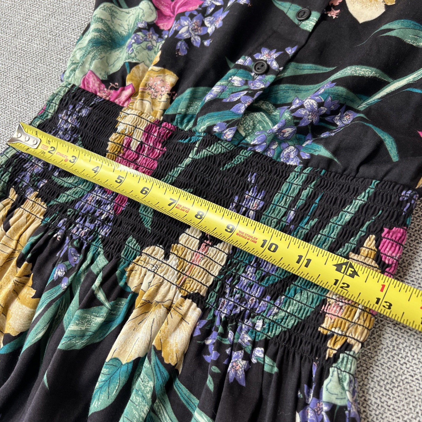 Vintage Liberty House Young Hawaii Floral Sleeveless Midi Dress Size Small Rayon