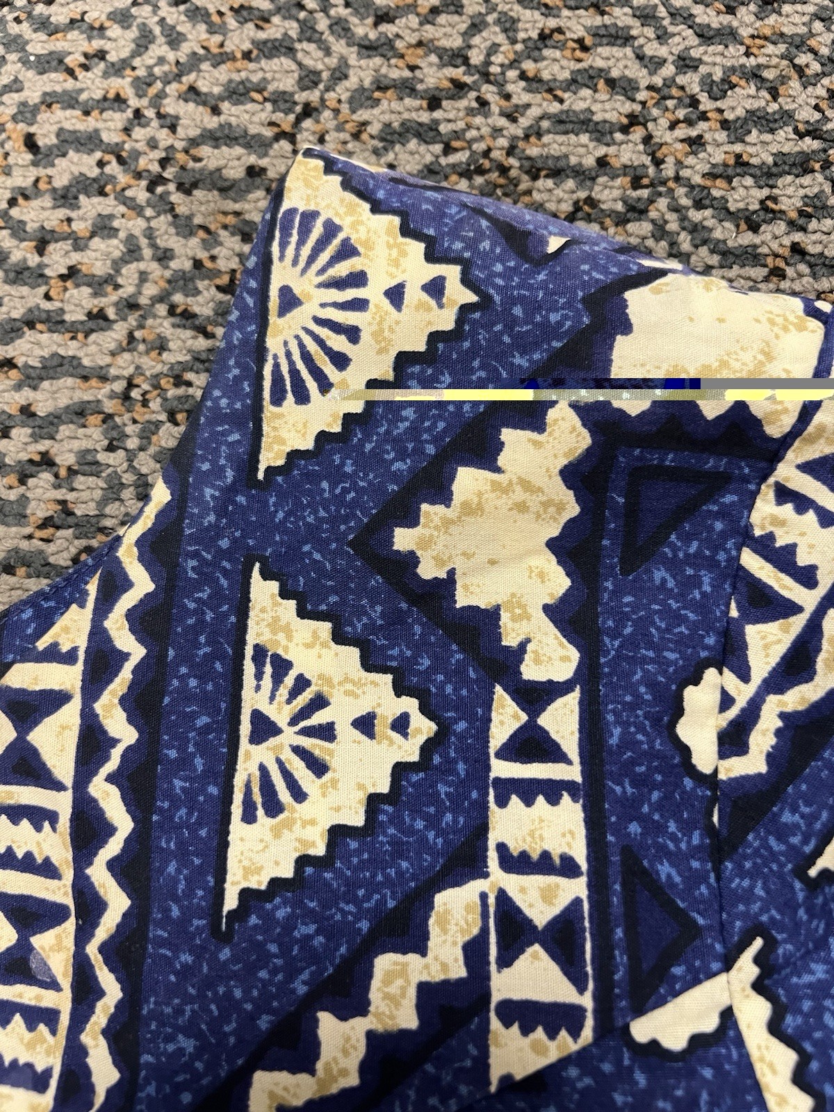 vintage ui-maikai dress hawaiian mumu XL blue Rn 26300 100% Cotton