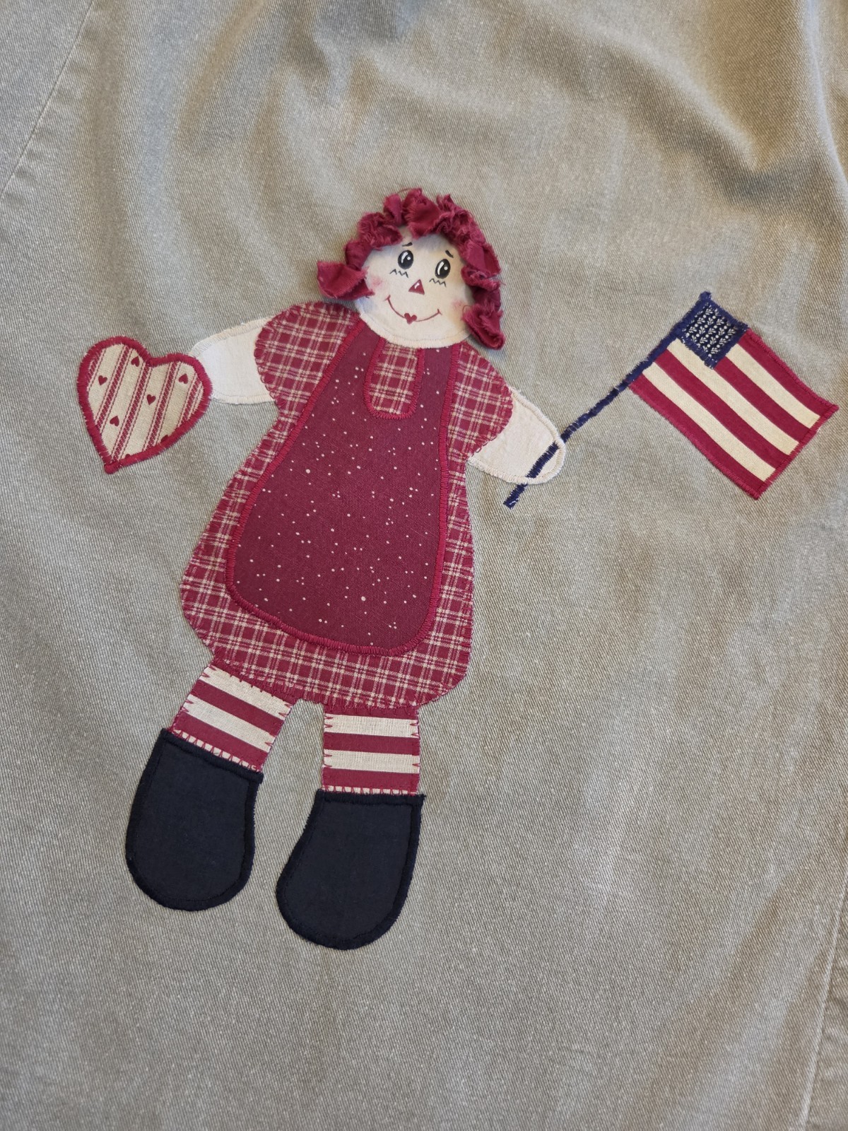 Vintage SUNBELT American Flag Patriotic Denim Dress Women’s Size S Sage Cotton