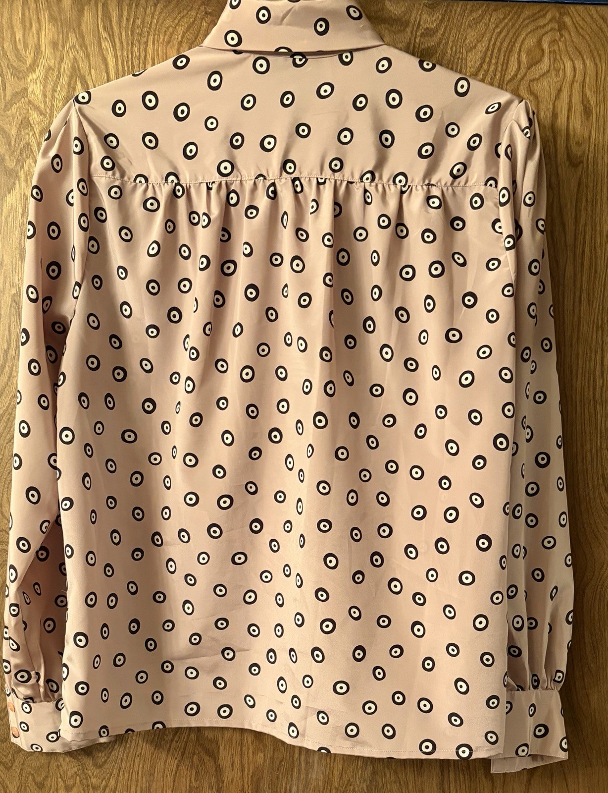 VINTAGE JOSEPHINE SILKY SMOOTH WOMEN’S BLOUSE WITH FANCY COLLAR, SIZE 10