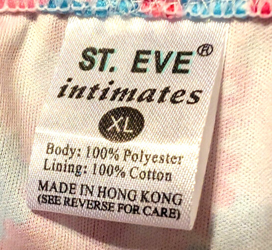 Vtg Y2K St Eve Intimates XL Panty Hong Kong Pink Floral Bikini Hi Cut Silky New
