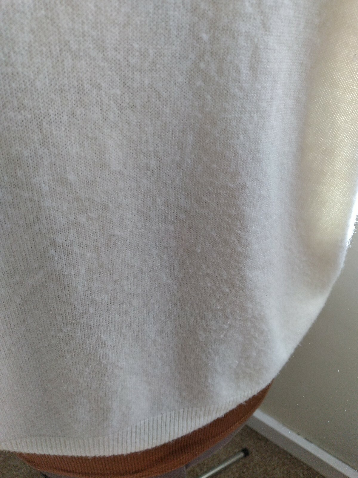 Vtg 60s Mock CREAM SWEATER Turtleneck XL studio works