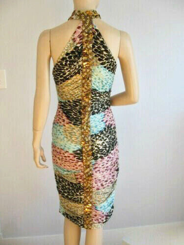 New Missoni Dress Flower Embellished Silk Sz 40 US 4 Vintage RARE