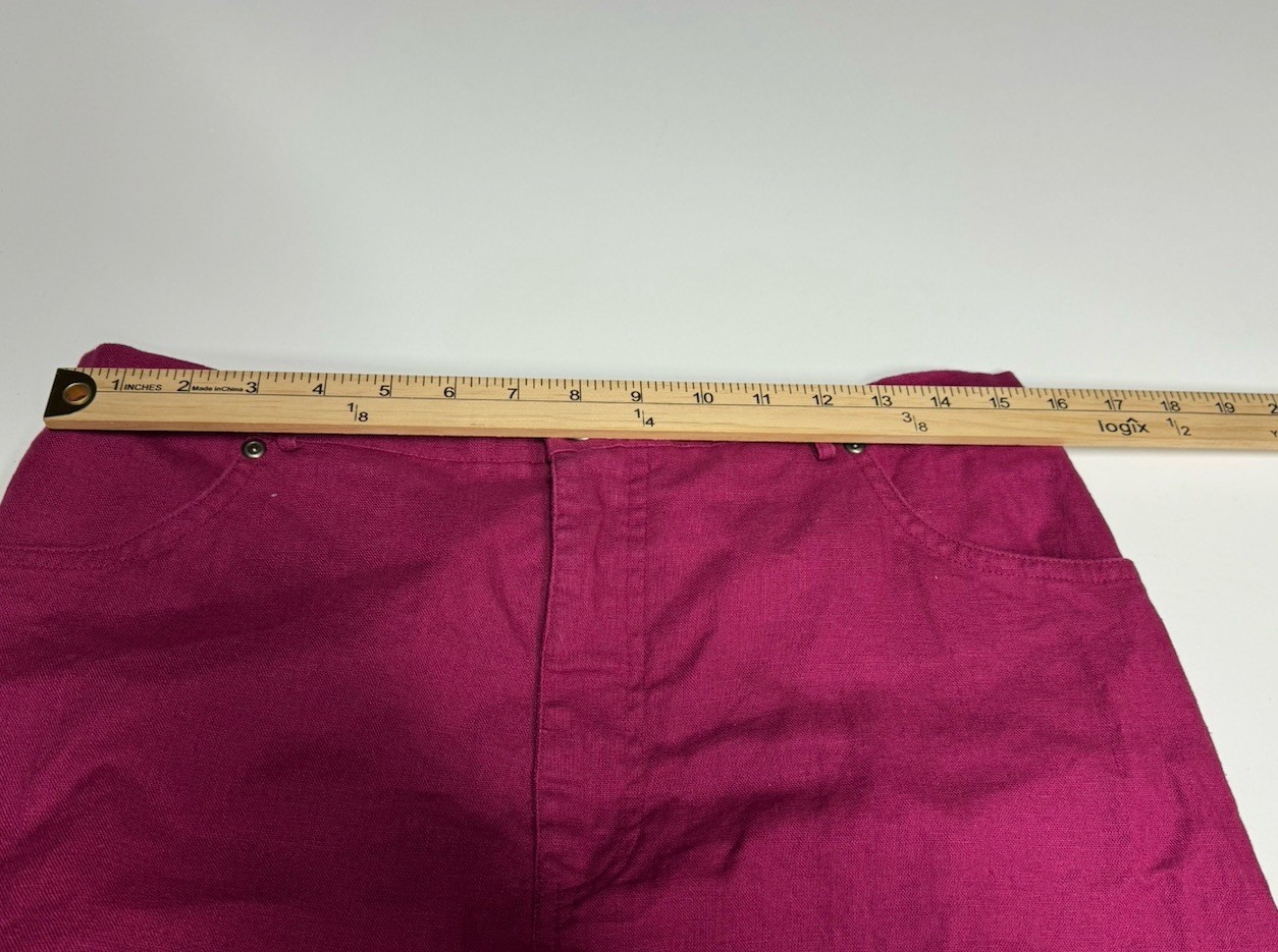 Vintage nannette keller Linen Cotton Blend A Line Midi Skirt Cottage Berry