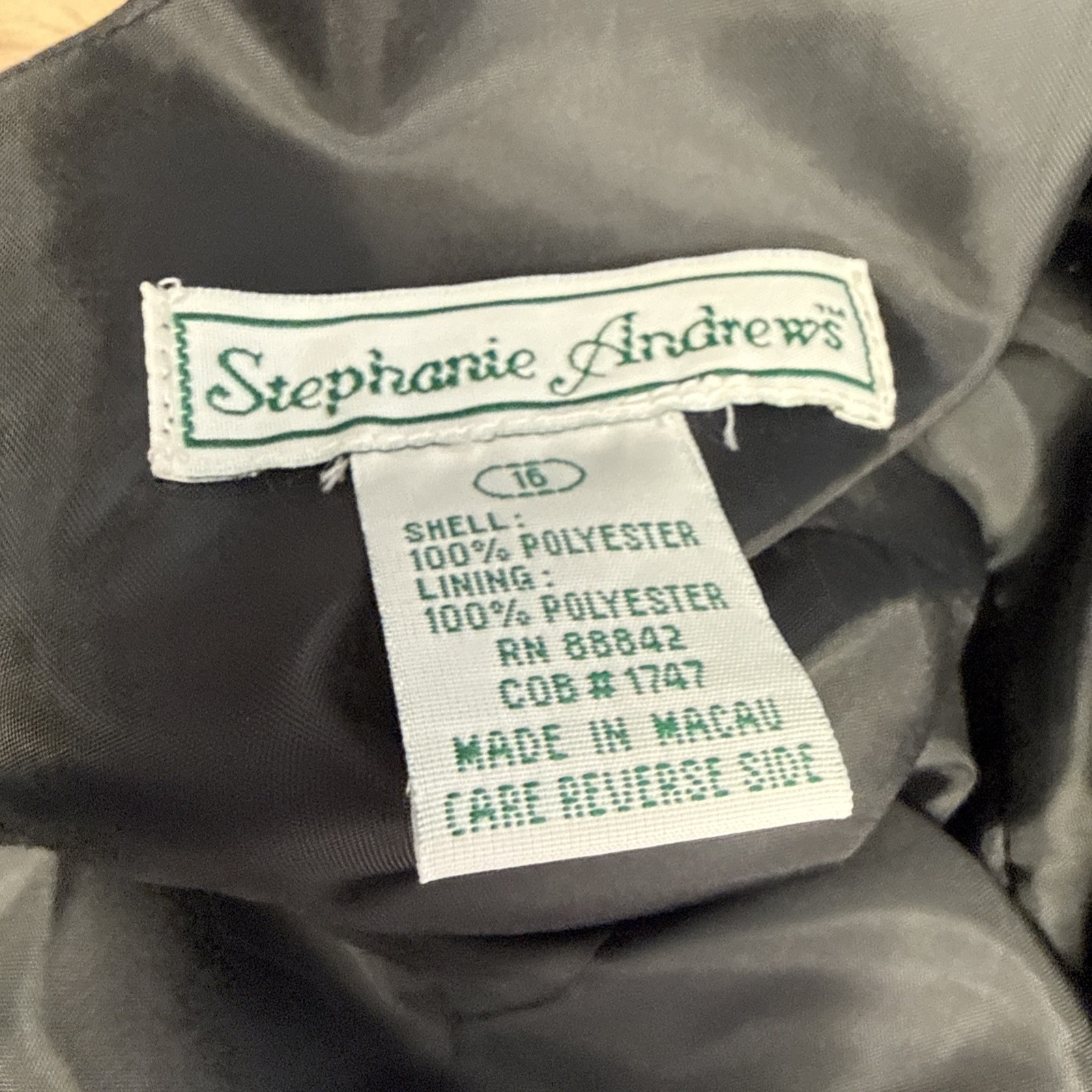 VTG Stephanie Andrews Button Back Prairie Midi Dress 16 Whimsigoth Satin Tie