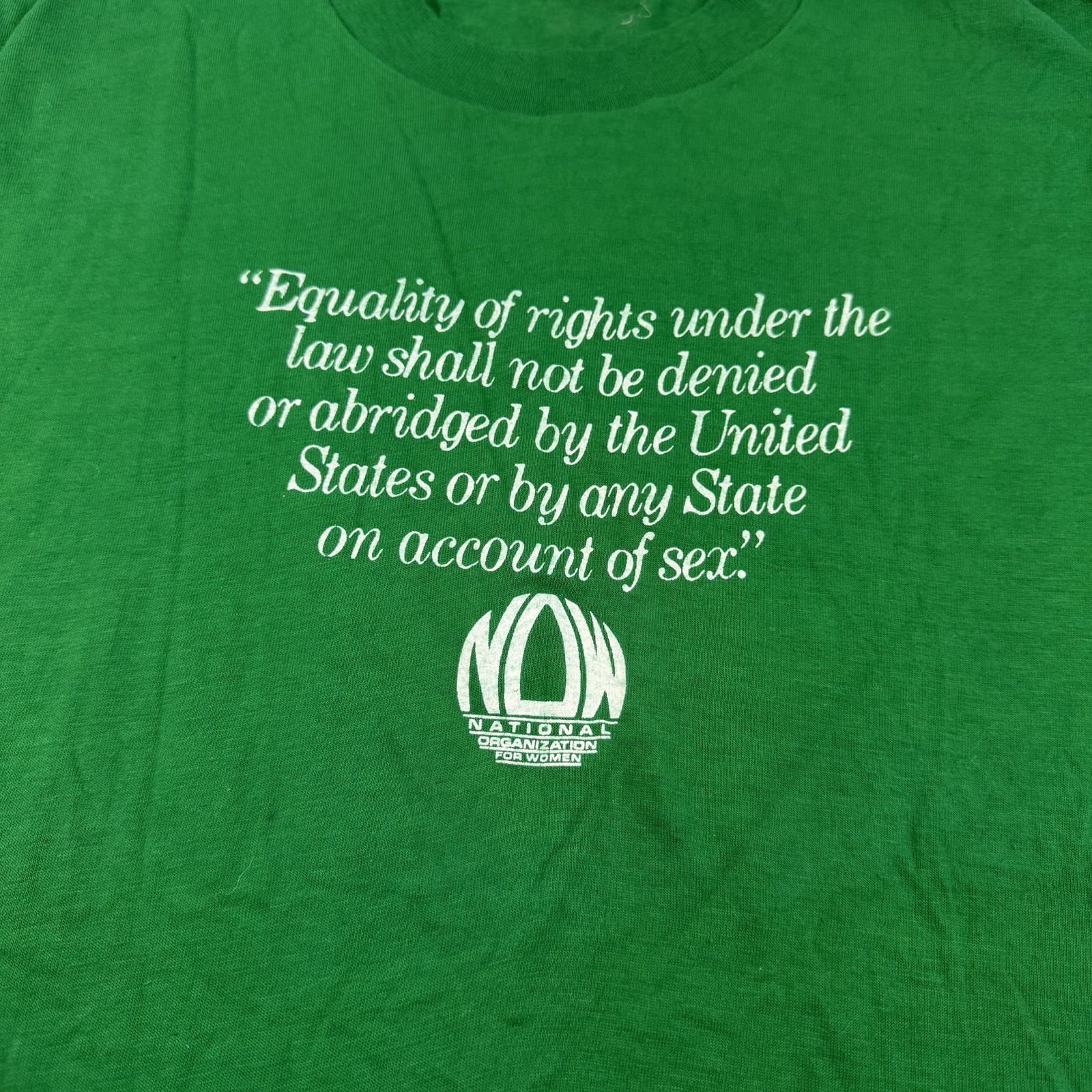 Vtg NOW National Organization Women Equal Rights T Shirt Feminist Sneakers L