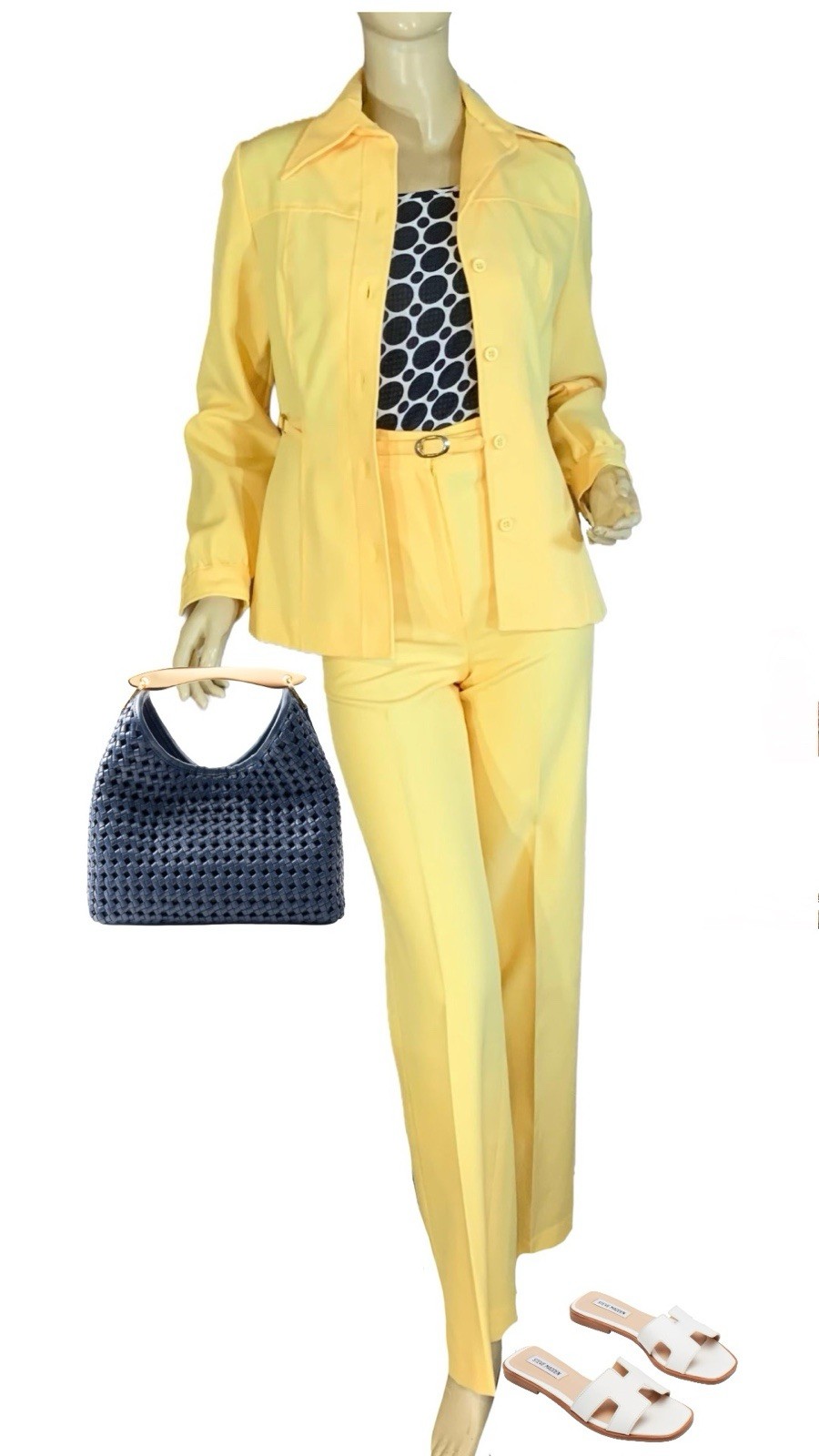 WOMEN’S VINTAGE 1970’S COLLEGE TOWN YELLOW LEISURE PANT SET XS