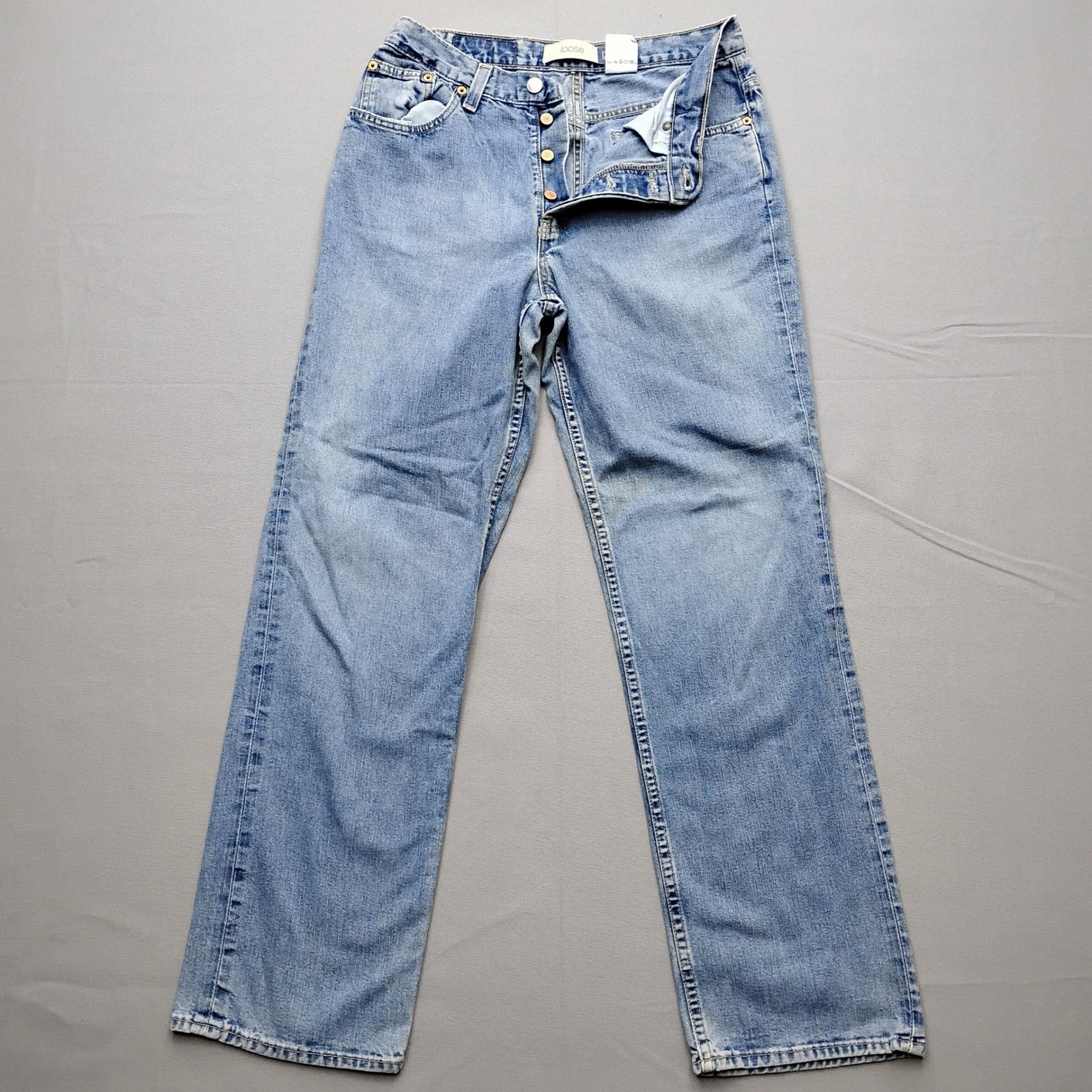 Vintage Gap Loose Fit Jeans Womens 8 Regular Blue Denim Made in USA Button Fly