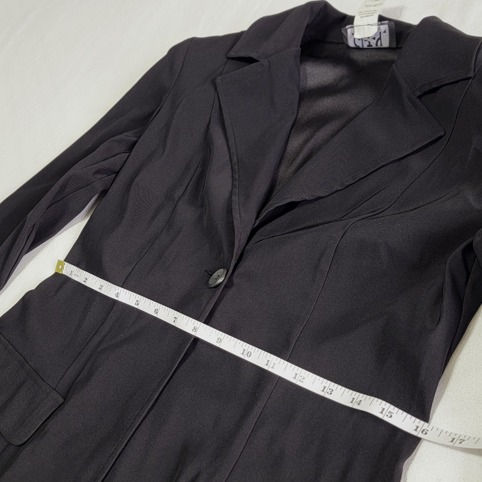 Vintage City Triangles Black Blazer 90s Y2K Office Siren Corpcore Fitted Size 9