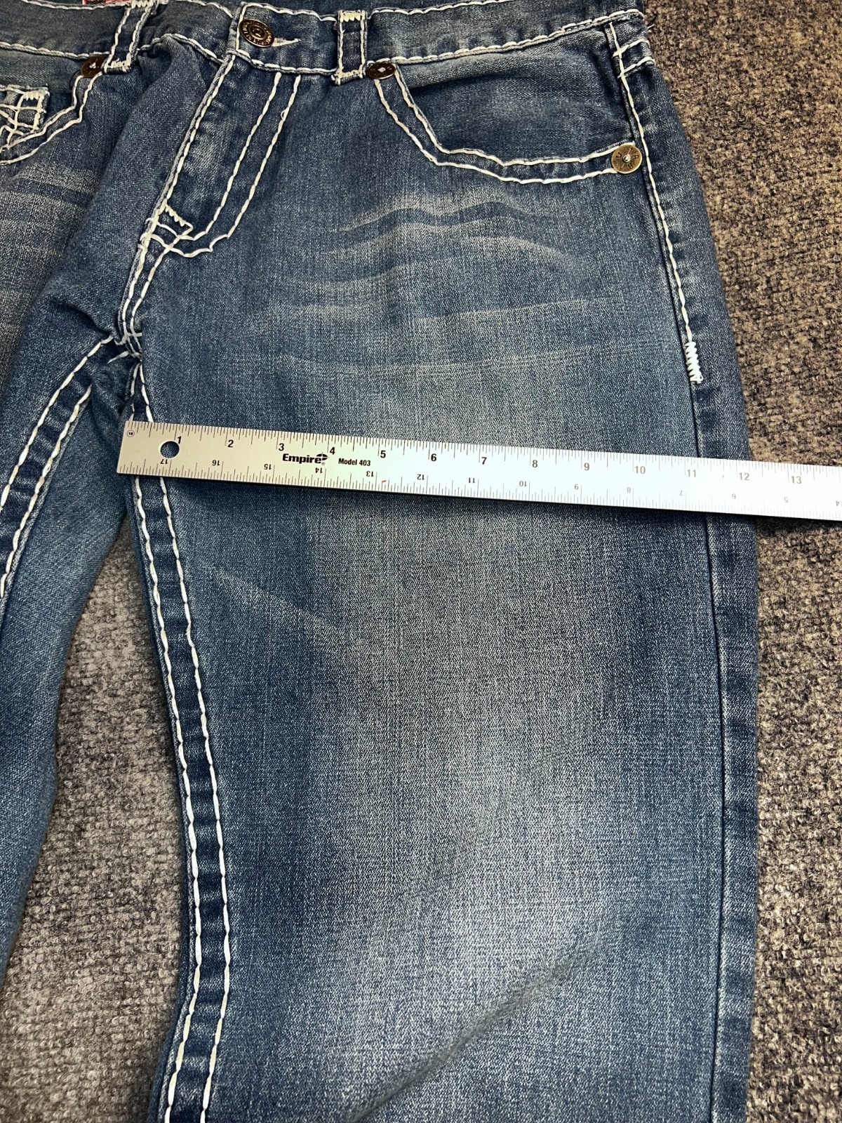 True Religion Billy Super T Jeans Womens 28X30 USA Made Y2K Dark Wash