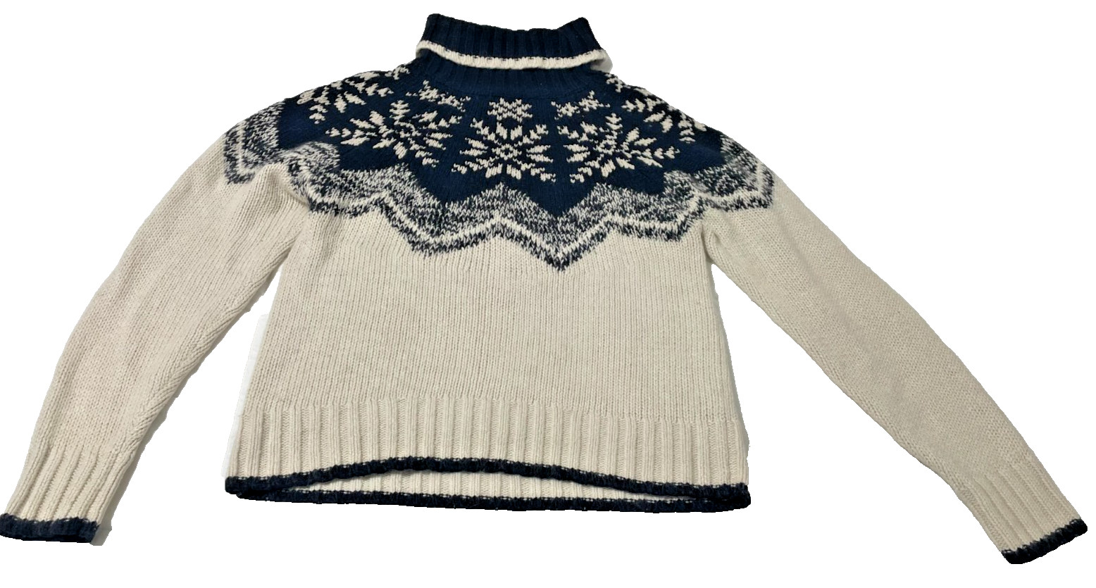 Vintage Evan-Picone Fair Isle Snowflake Sweater Small Angora Knit Mock Neck