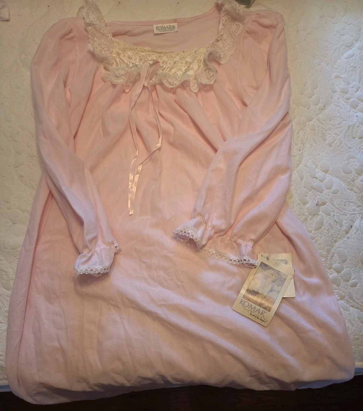 Vintage Komar Made In The USA Sleep Gown NoS Size Medium Pink – G2