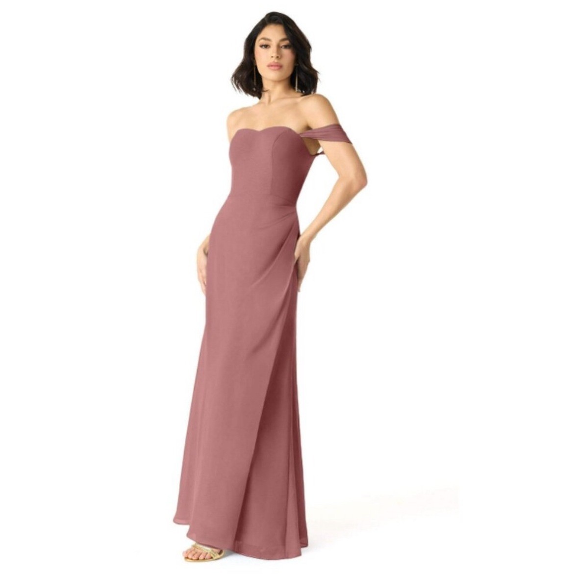 AZAZIE Jordyn Style 219677 Vintage Mauve Custom Size Off Shoulder Gown