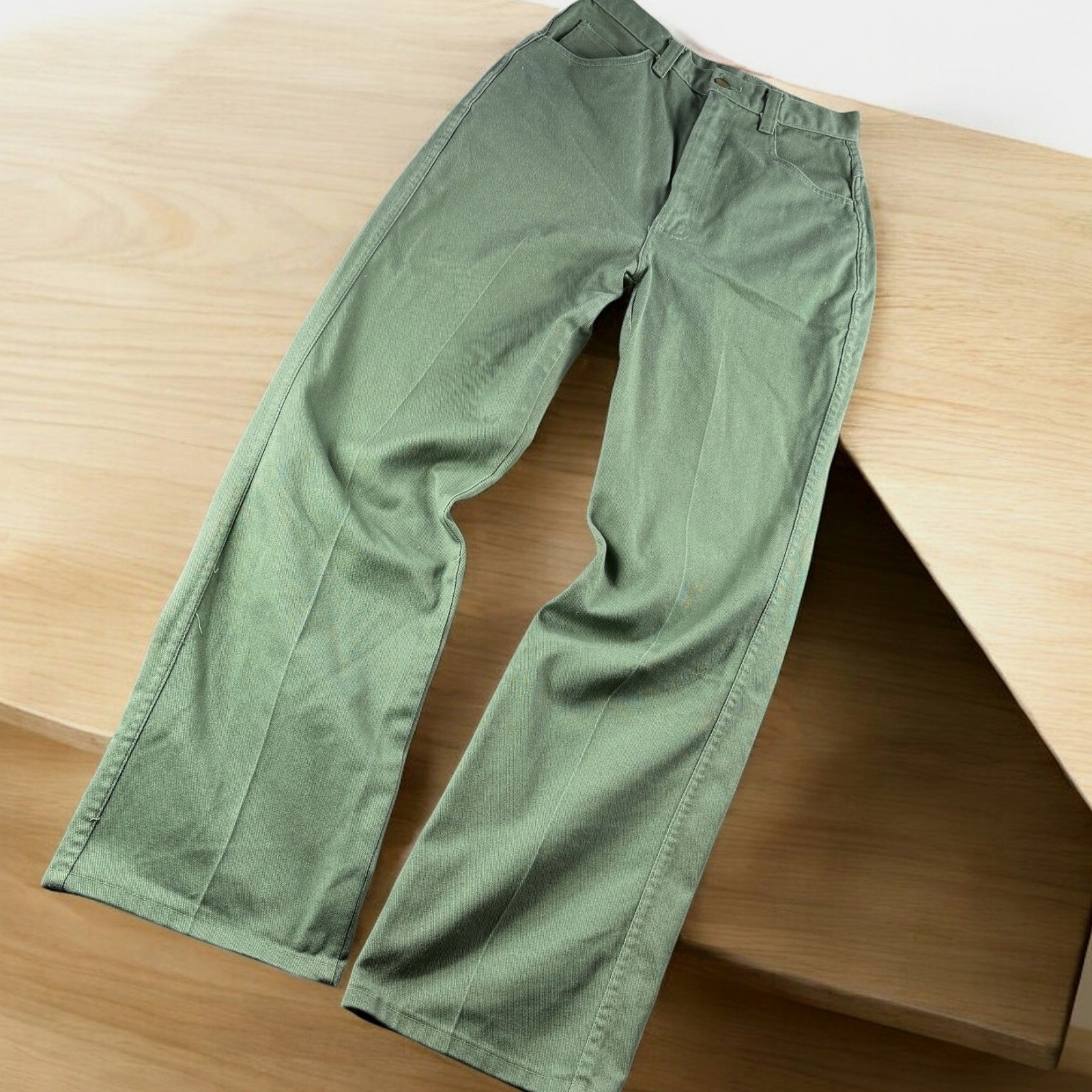 Vintage Lion Apparel Jeans 2 (26×31) Olive High Rise Baggy Skate Made USA Street