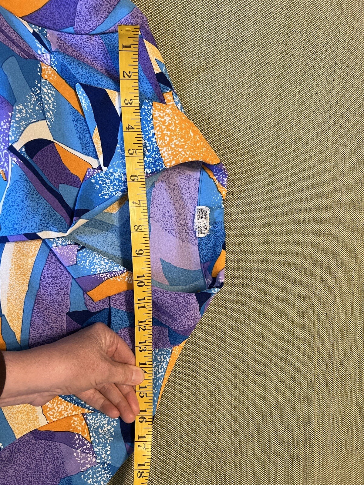 Vintage Pykettes Mod Geometric Blouse Tunic Purple/Turquoise/Orange -M/L