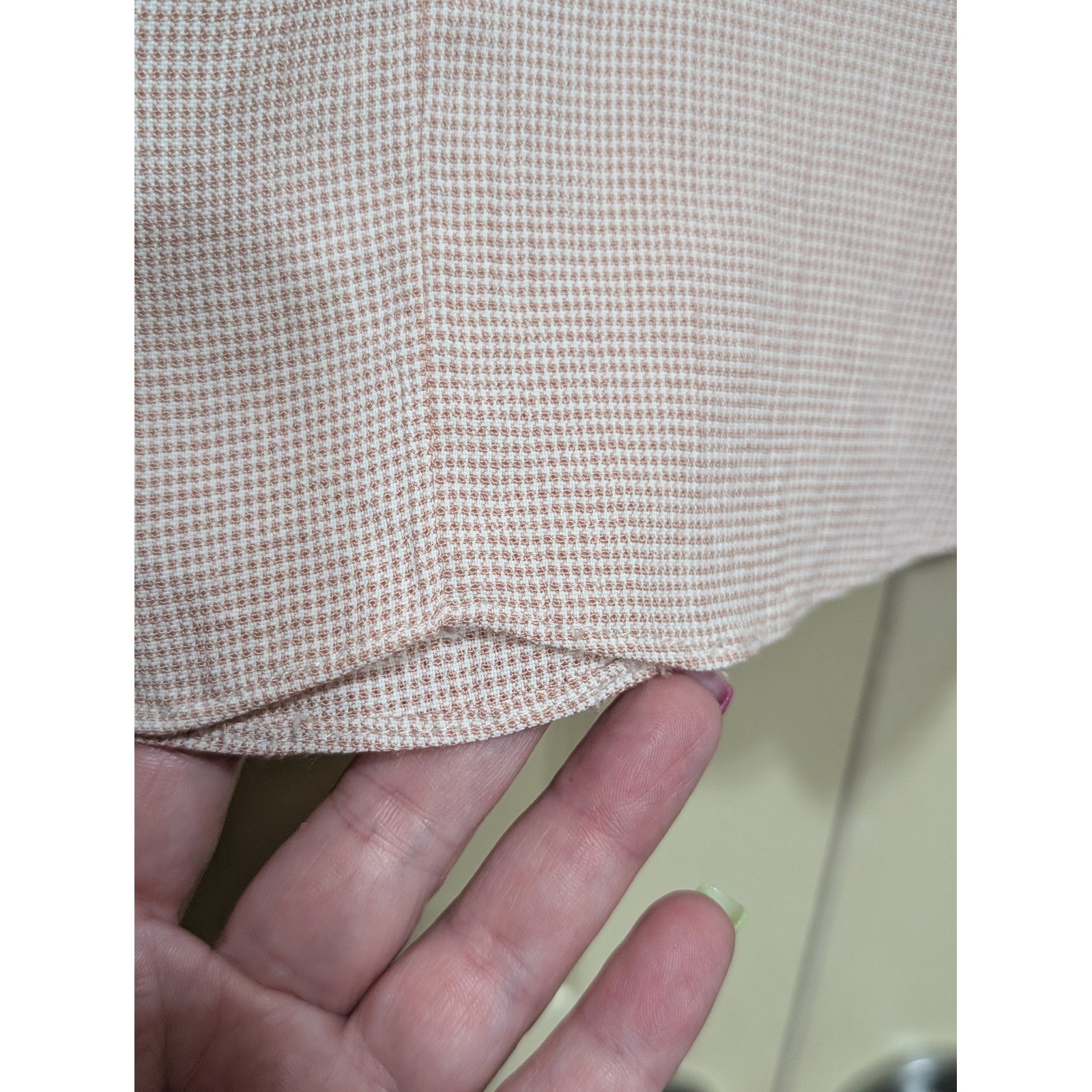 Vintage Boho Broomstick Skirt Pink Micro Check Flared Plus Size 22W Cottagecore