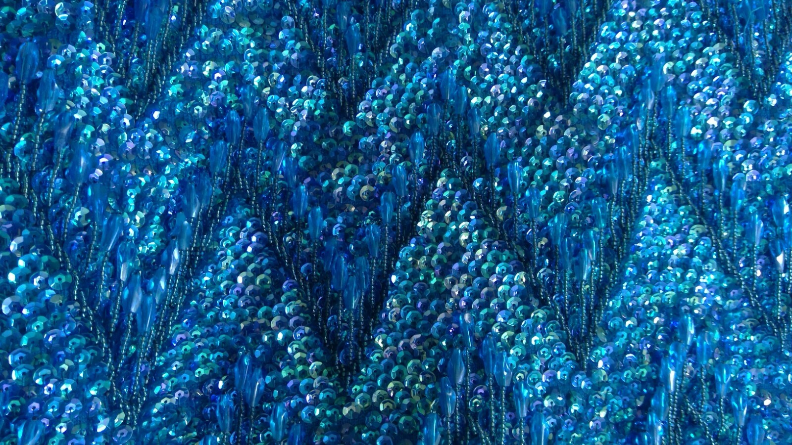 Vtg Forecast Shops Top Blue Sequin/Beads Zipper Back Sz 12 British Hong Kong
