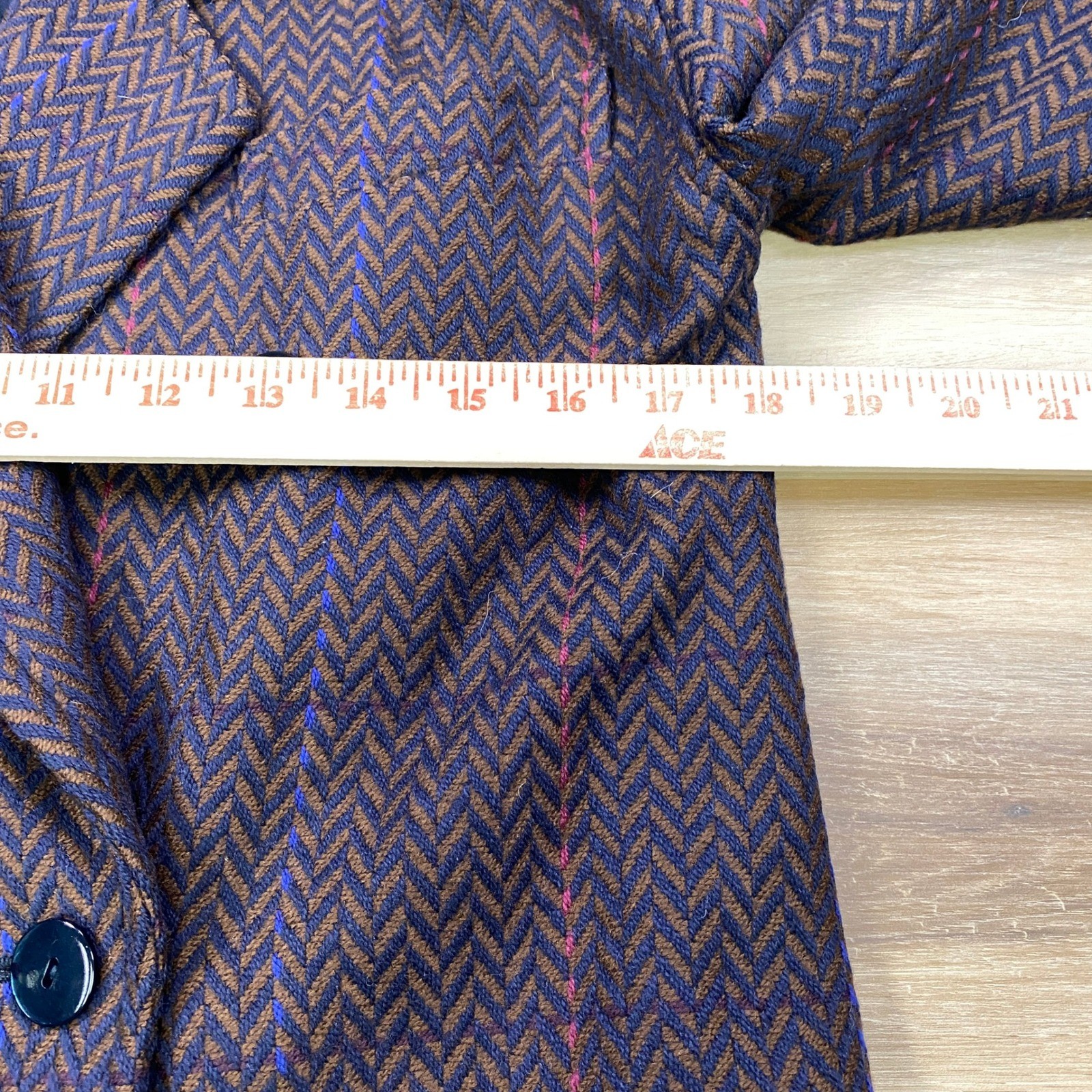 80s Escada Margaretha Ley West Germany Herringbone Wool Double Breast Blazer 36
