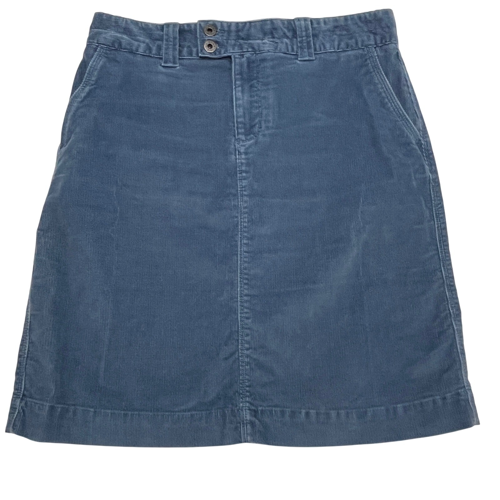 Vintage L.L. Bean Corduroy Skirt Size 10 Regular Blue Y2K Academea Preppy