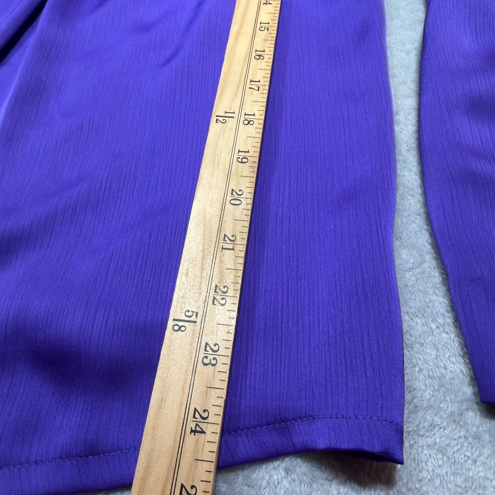 Vintage Purple Cowl Neck Blouse 80s Puff Shoulder Power Dressing Dark Office