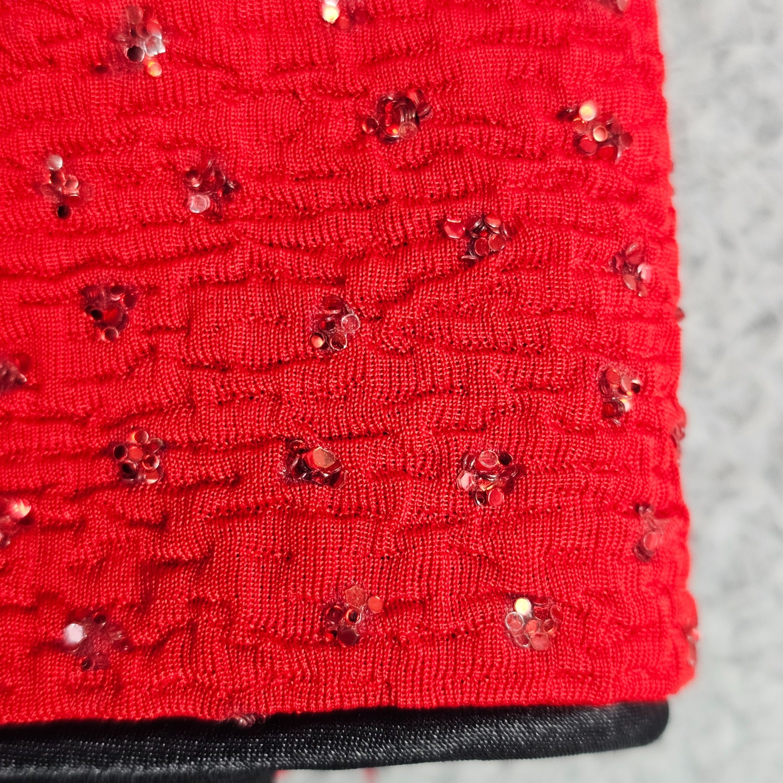 VTG 90s Jessica Howard Womens Dress 12 Red Asian Cheongsam Qi Pao Glitter Sequin