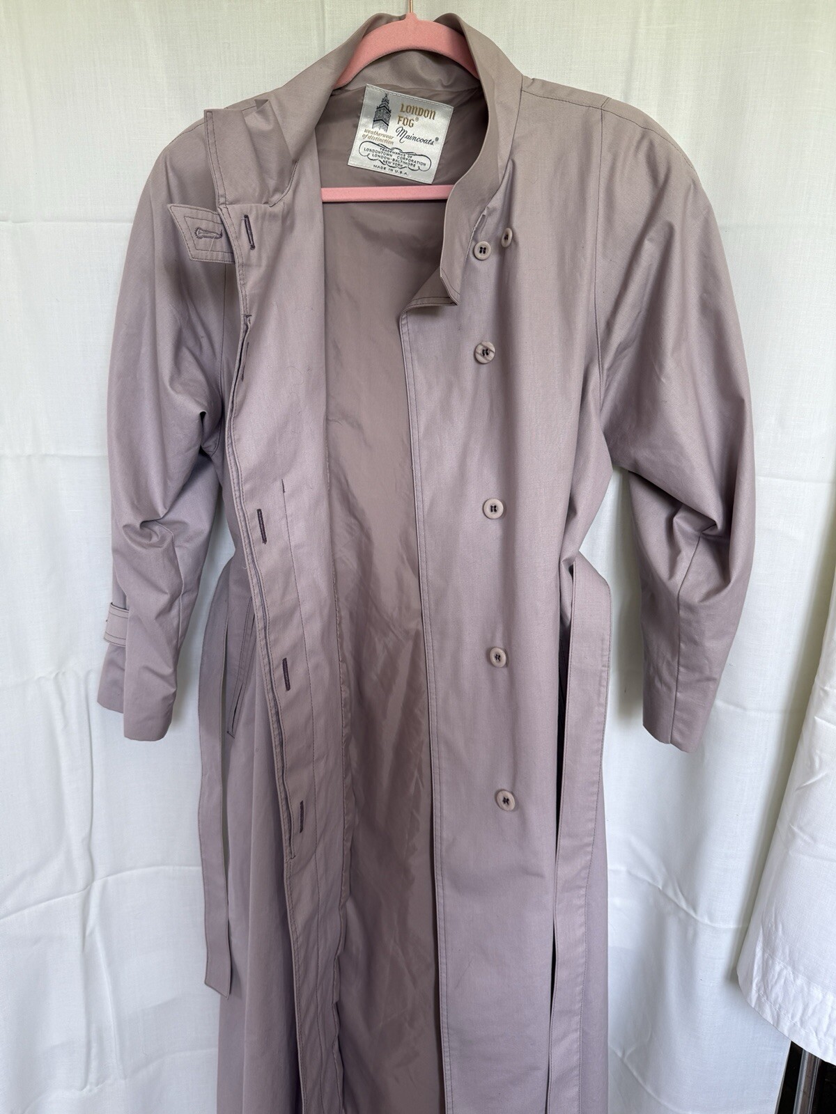 Vintage London Fog Rain Coat Light Purple Size 10 Petite