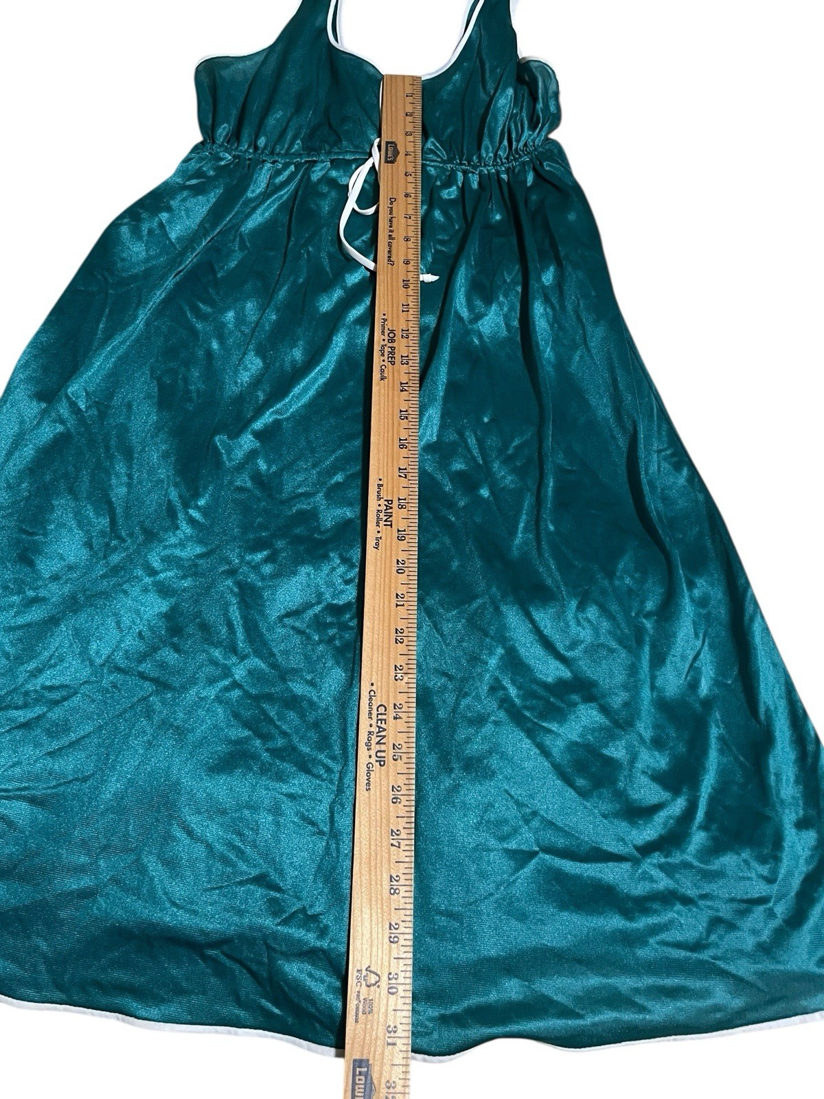 Vtg 80’s/90’s Silky Nylon Teal Keyhole Tie Sleep Dress Nightgown Romance S/M