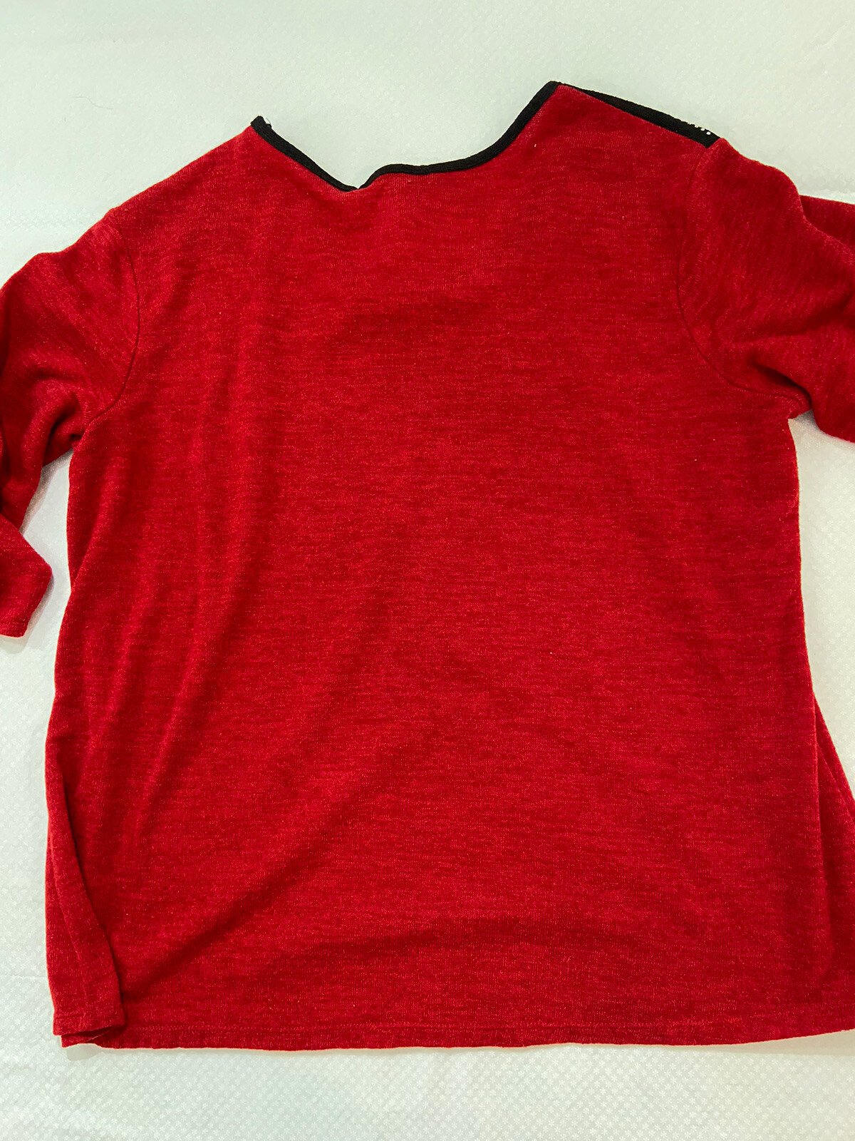 Vintage Suzie in The City Sweater 3XL Red/Black Short Sleeve Silver Trim