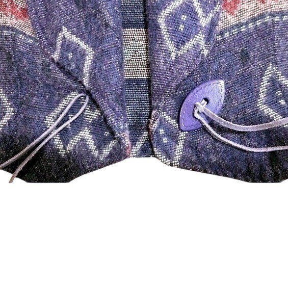 VTG 90s Bonkers Clothing Co Southwestern Aztec Tribal Cropped Jacket Tapestry S