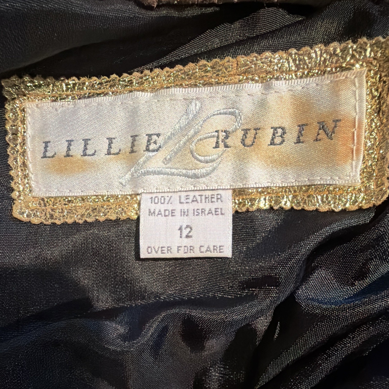 Vintage Lillie Rubin Women’s Gold Leather Pants Flat Front Solid Regular size 12