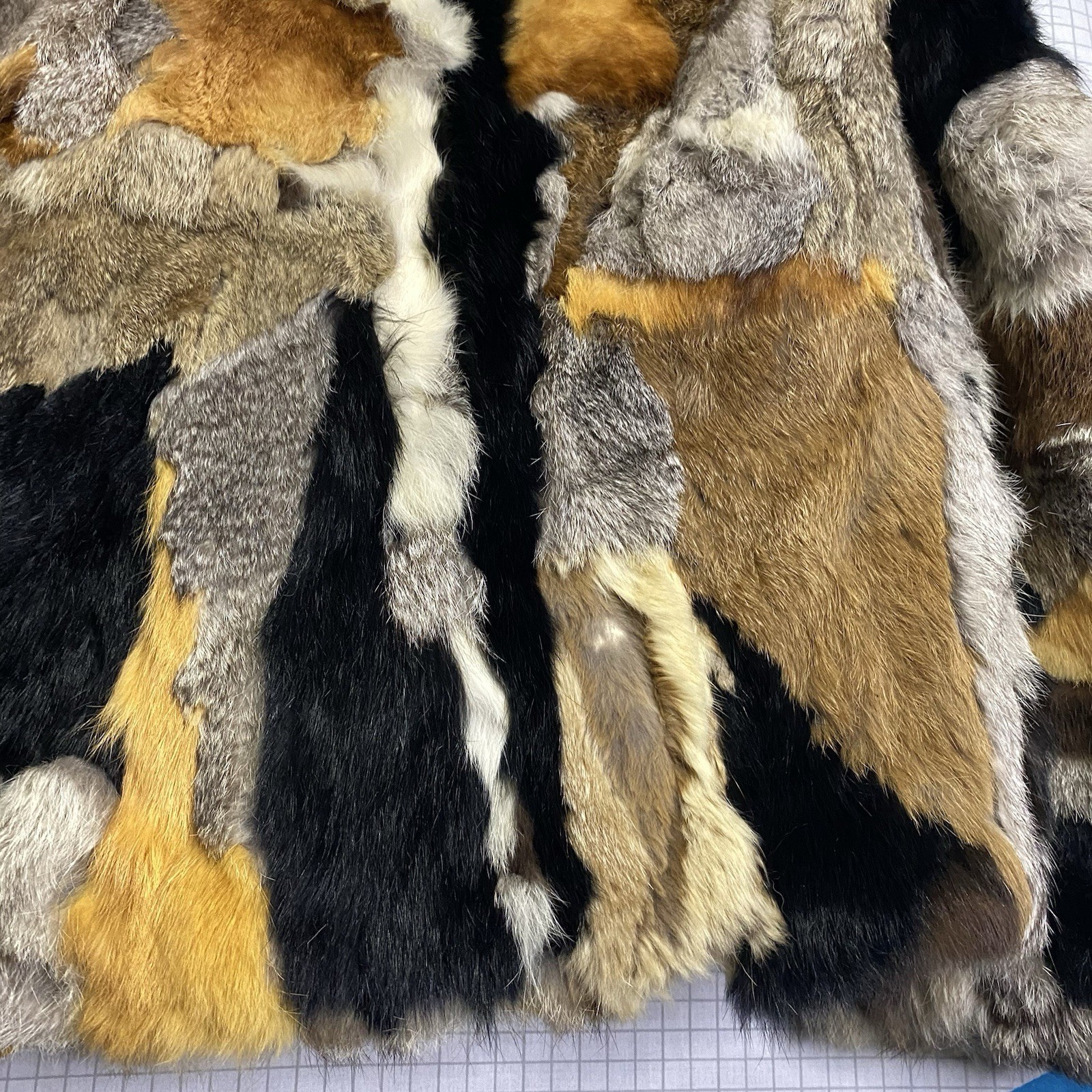 Vintage 70s Patchwork Rabbit Fur Jacket Coat Medium Pennylane Boho Mobwife