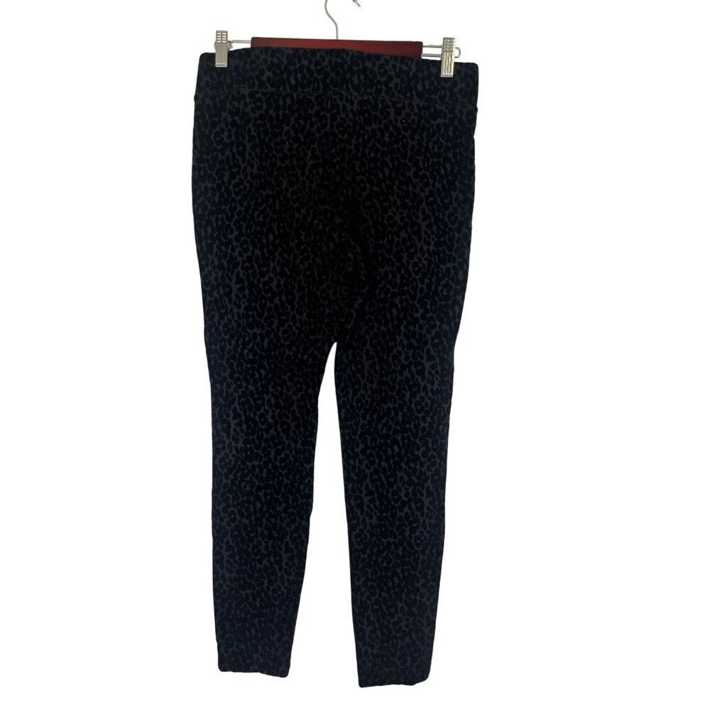 Retro Animal Print Pant Black M Textured Neutral Minimalist Festive Classic Chic