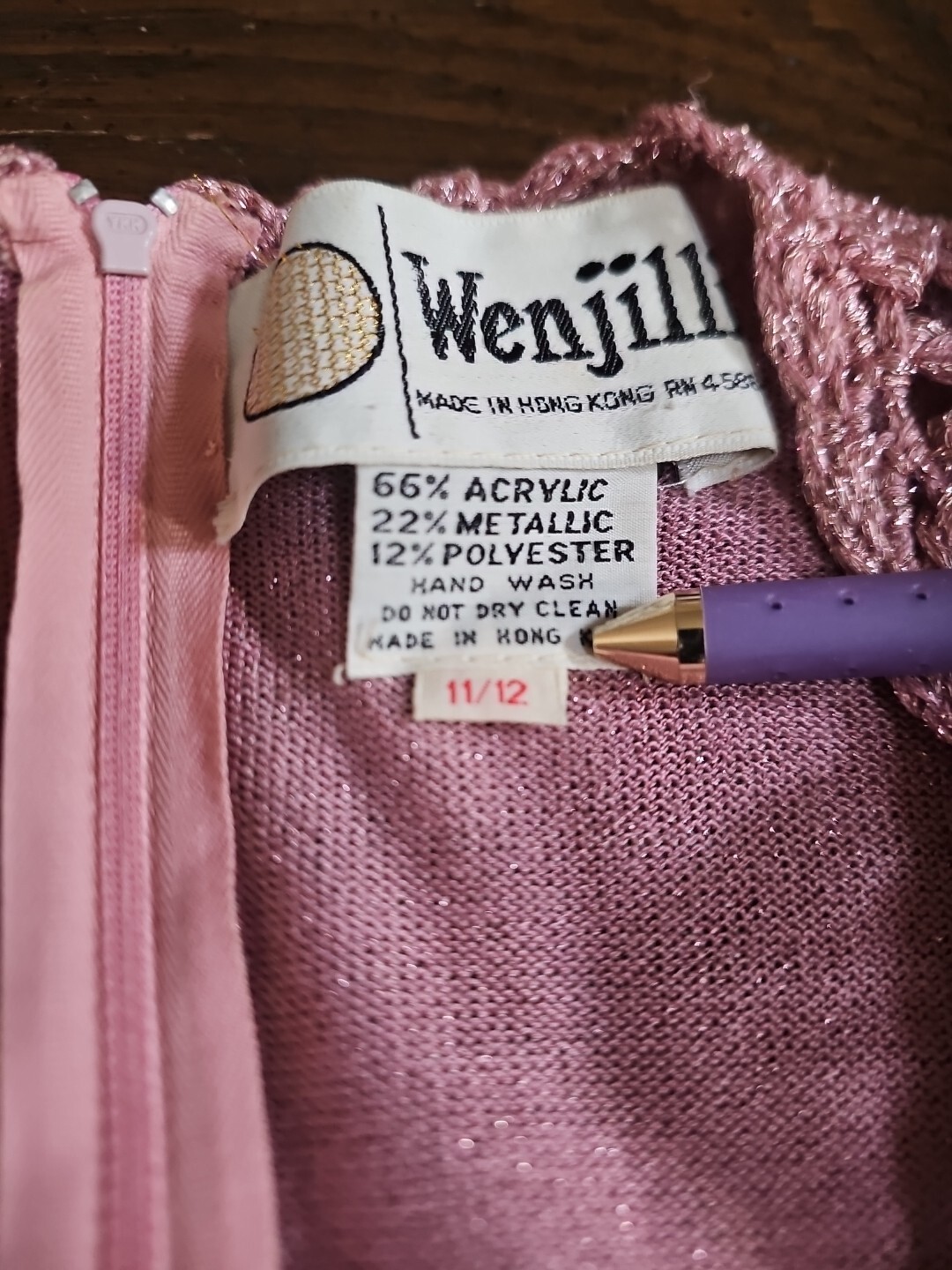 Vintage 70’s Wenjilli Knit Maxi Dress Size 11/12