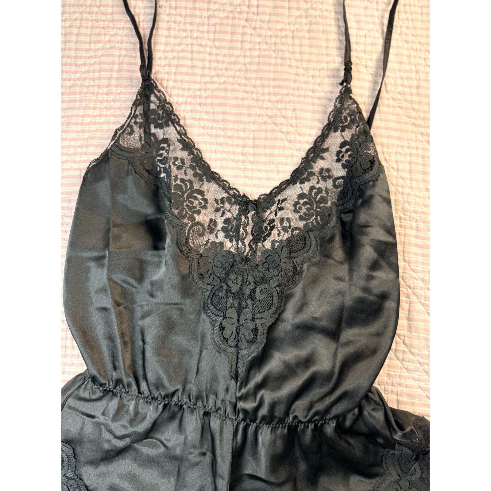 VTG Rare Maidenform Chantilly Black Lace Teddy 34 ILGWU/Made in USA Coquette
