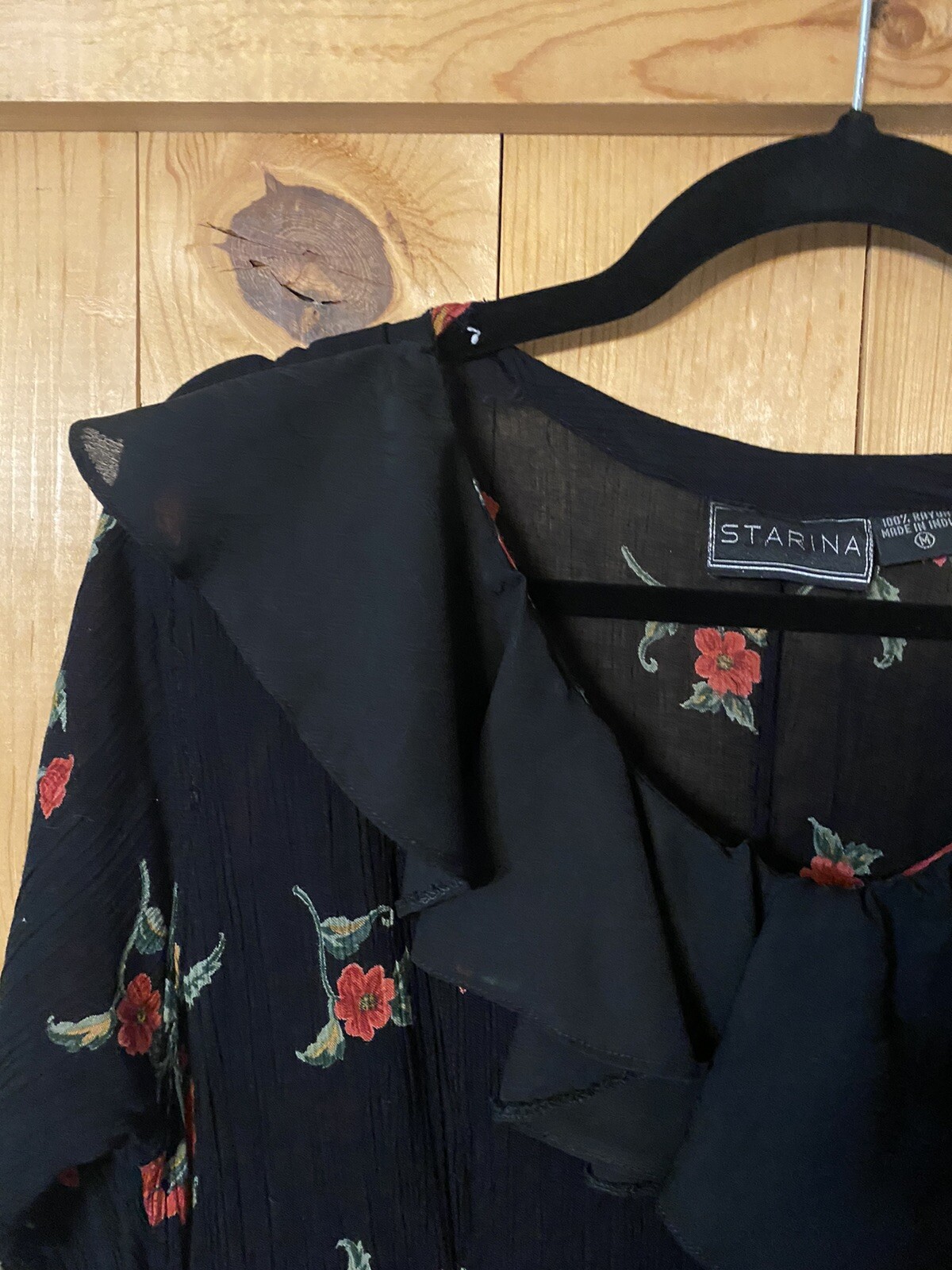 1980s Full Circle STARINA Floral Button front Maxi Dress~Crinkle Rayon Fit SMALL