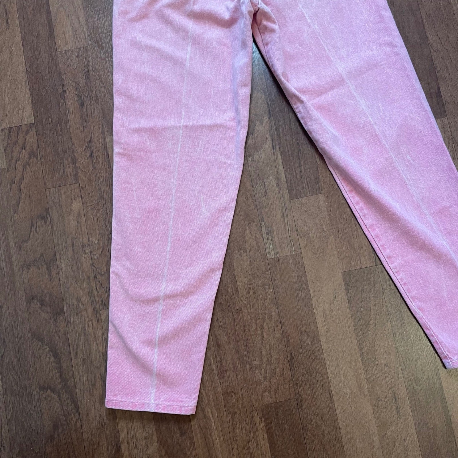 Vintage Wrangler Pink Acid Wash High Waisted Tapered Jeans 981JRPK Made in USA 9