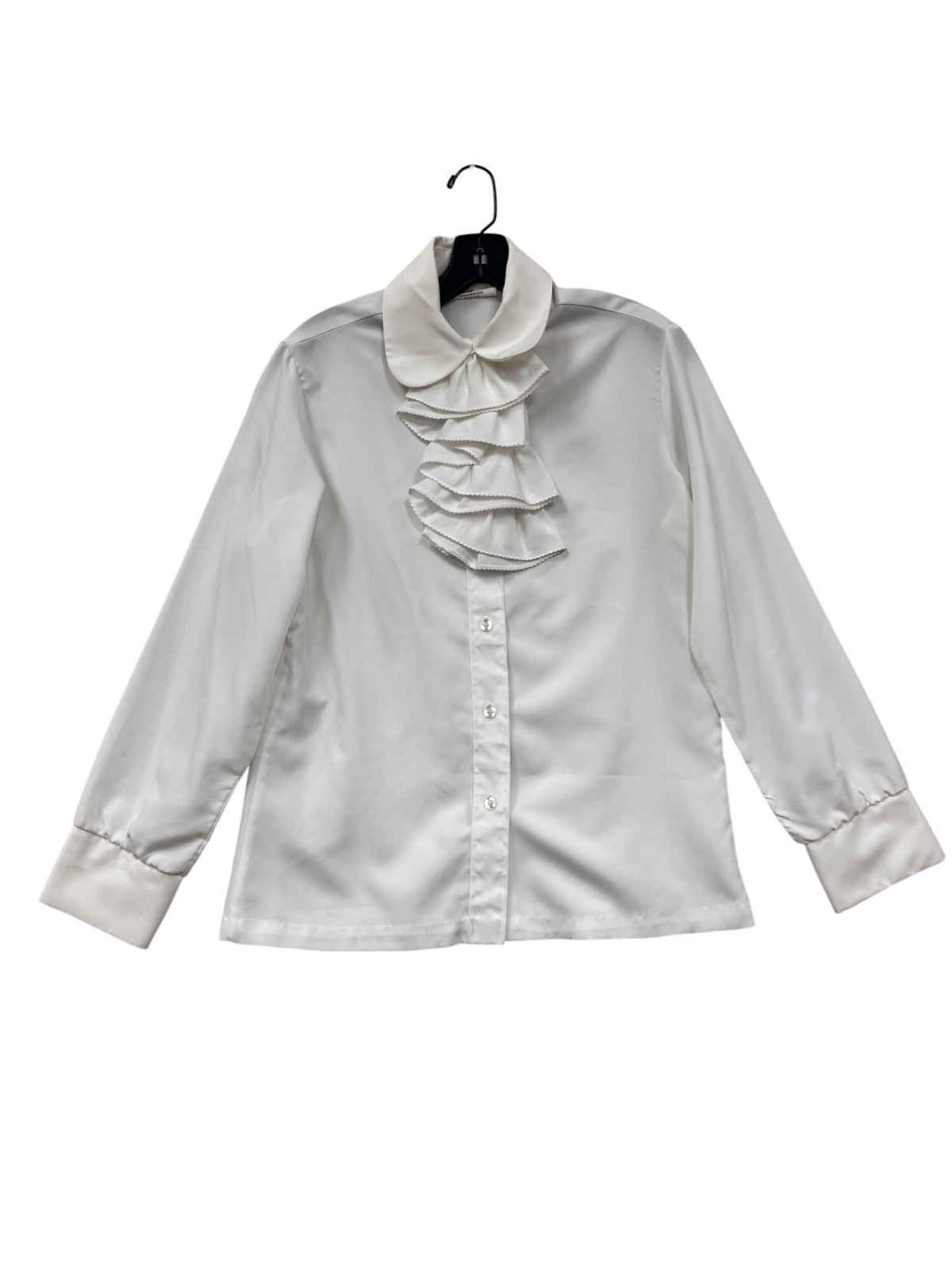 Vintage Terry Chicago White Ruffled Button-Up Blouse #8355