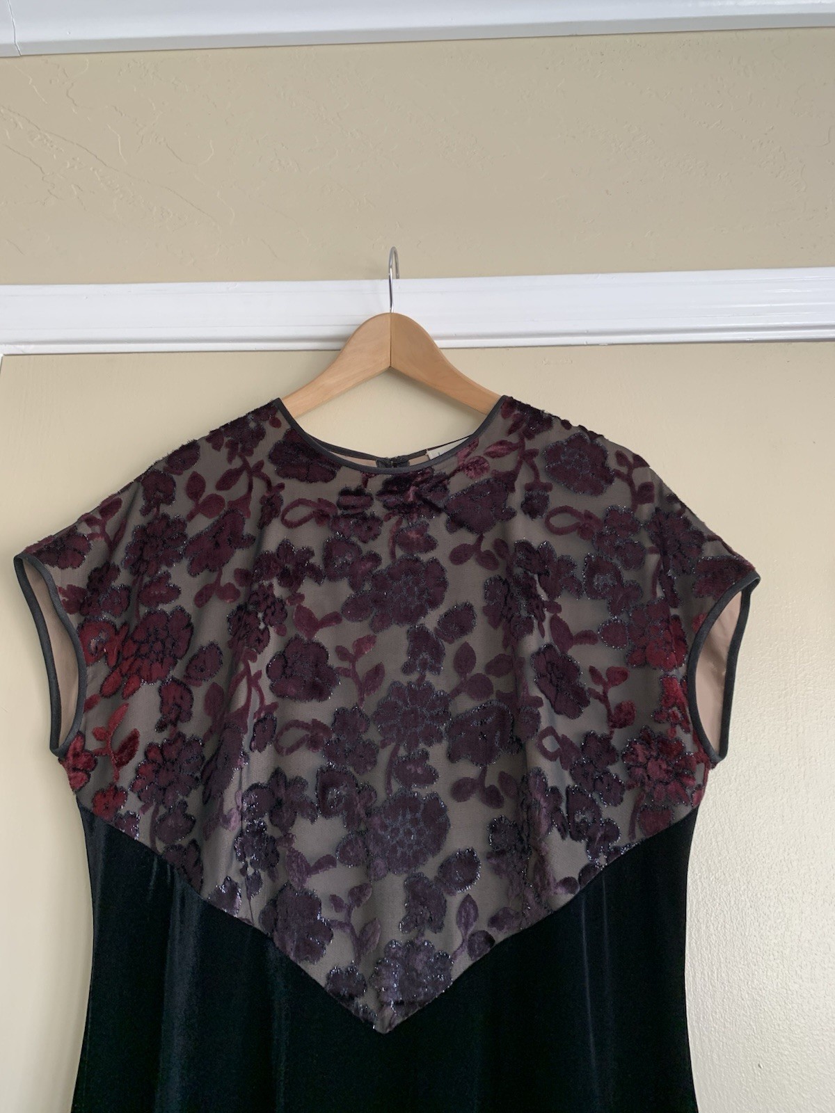 Jeffrey & Dara Evenings Maxi Dress Velvet Burnout Vtg Party Holiday Elegant 16T