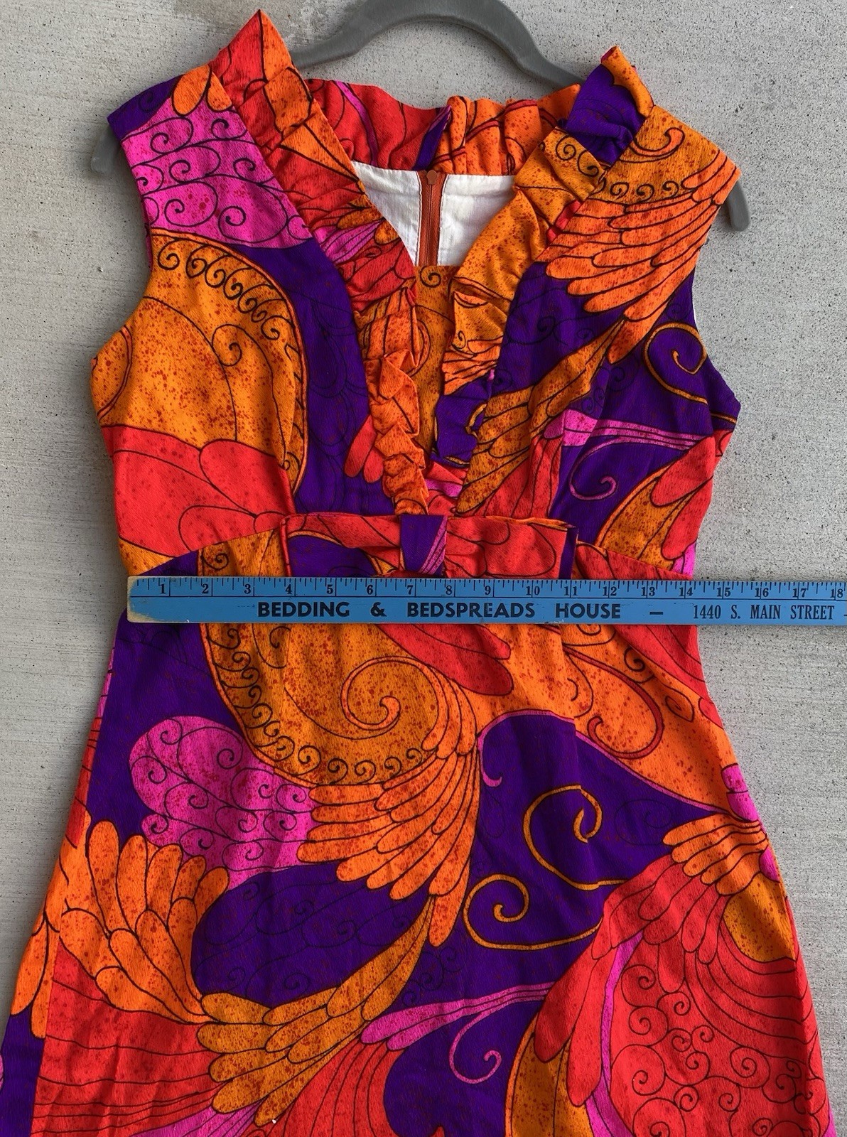Vintage Mildreds Of Hawaii Hawaiian Dress Colorful Acrylic Psychedlic Tiki Mod
